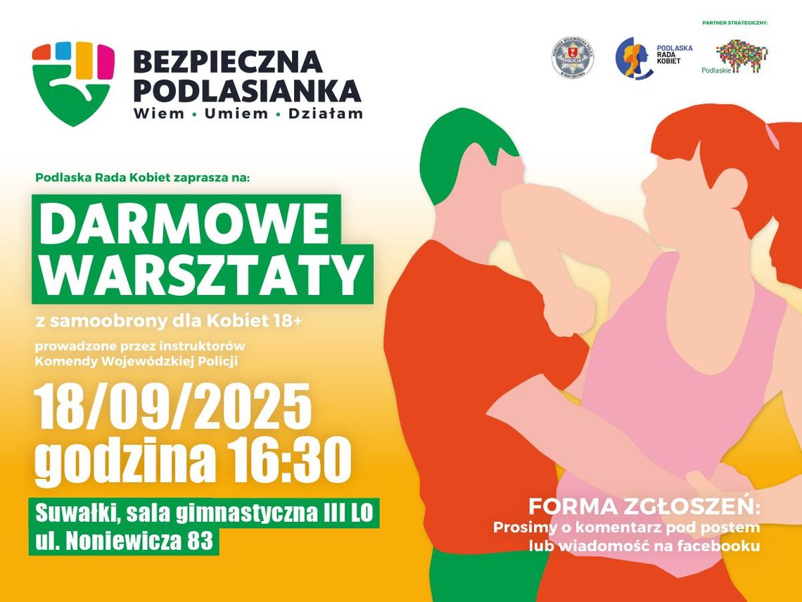 Bezpieczna Podlasianka – bezpłatne warsztaty samoobrony w Suwałkach 👊