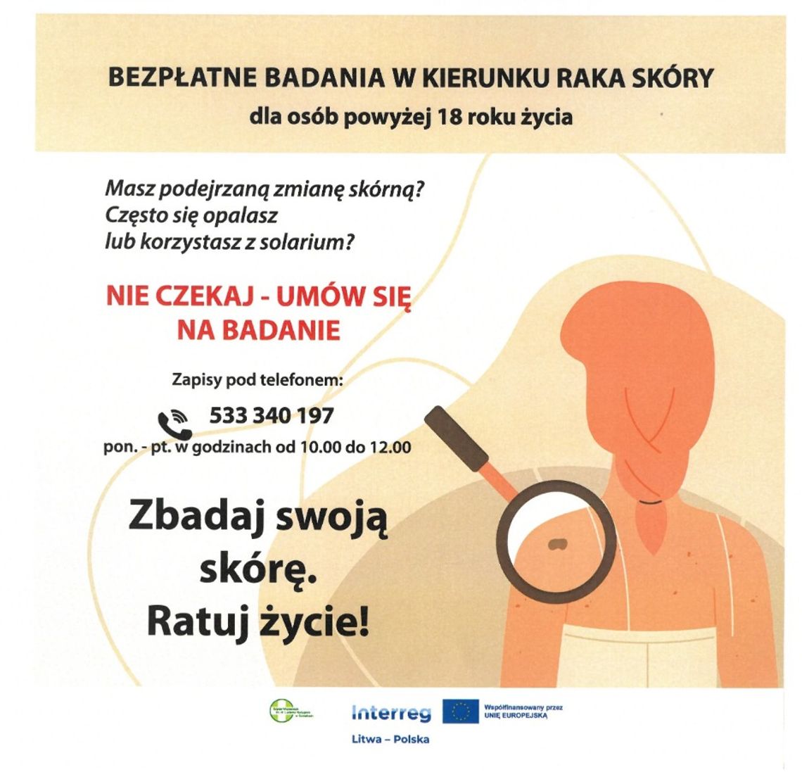🏥 Bezpłatne badania w kierunku raka skóry w Szpitalu Wojewódzkim w Suwałkach 🌞