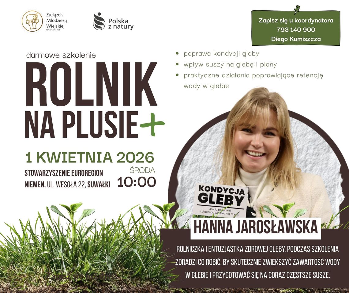 Bezpłatne szkolenie dla rolników: „Kondycja gleby i przeciwdziałanie suszy” 🌱💧