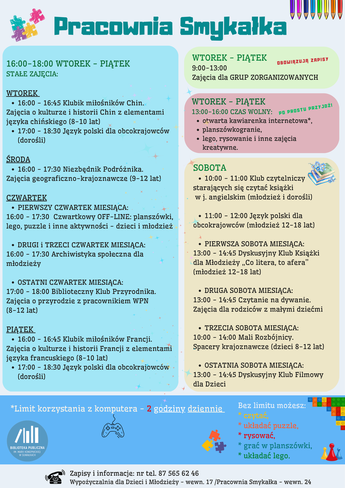 📚 Biblioteka zaprasza na zajęcia w Pracowni „Smykałka”!