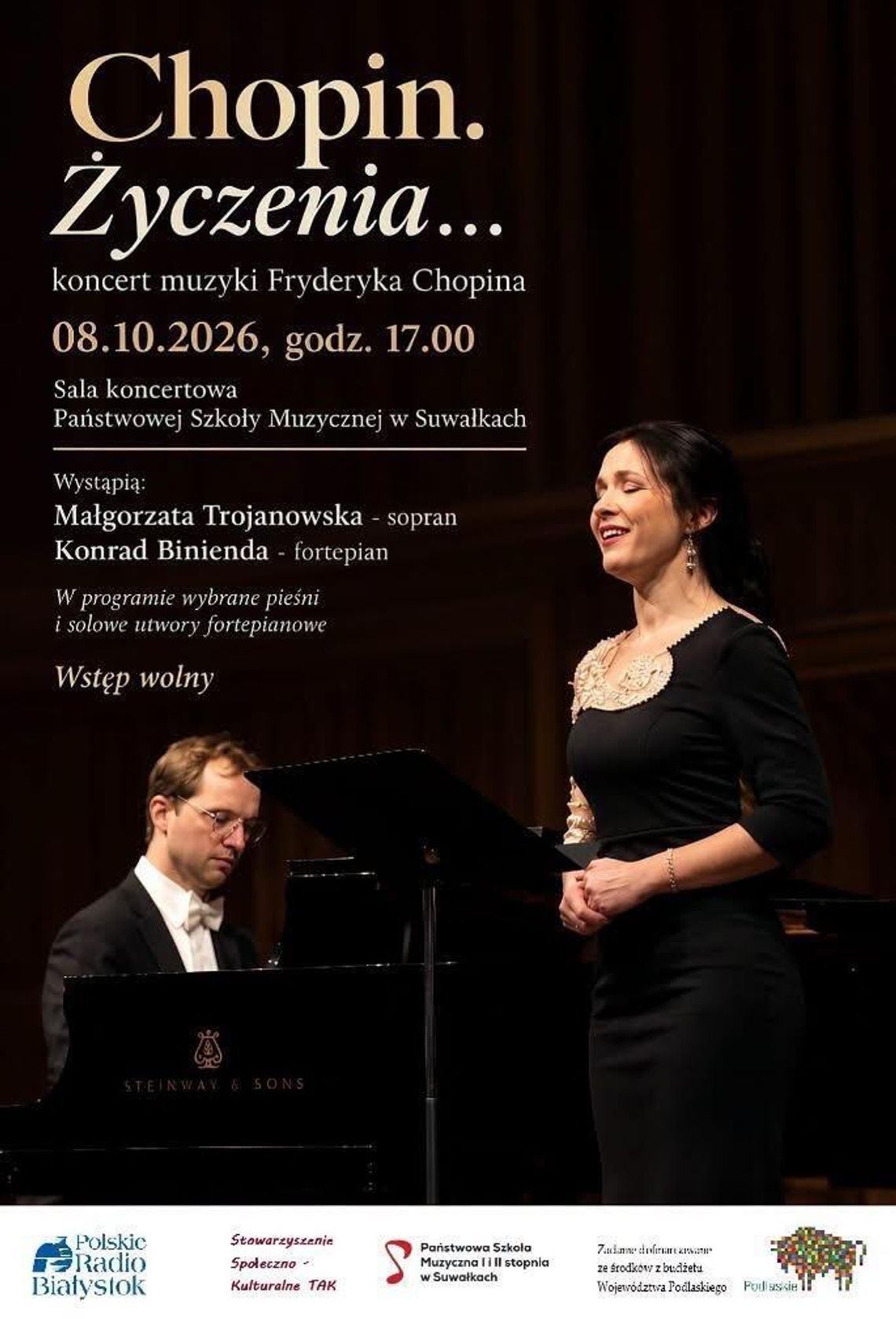 „Chopin. Życzenia…” – wyjątkowy wieczór z muzyką Fryderyka Chopina w Suwałkach „Chopin. Życzenia…” – wyjątkowy wieczór z muzyką Fryderyka Chopina w Suwałkach