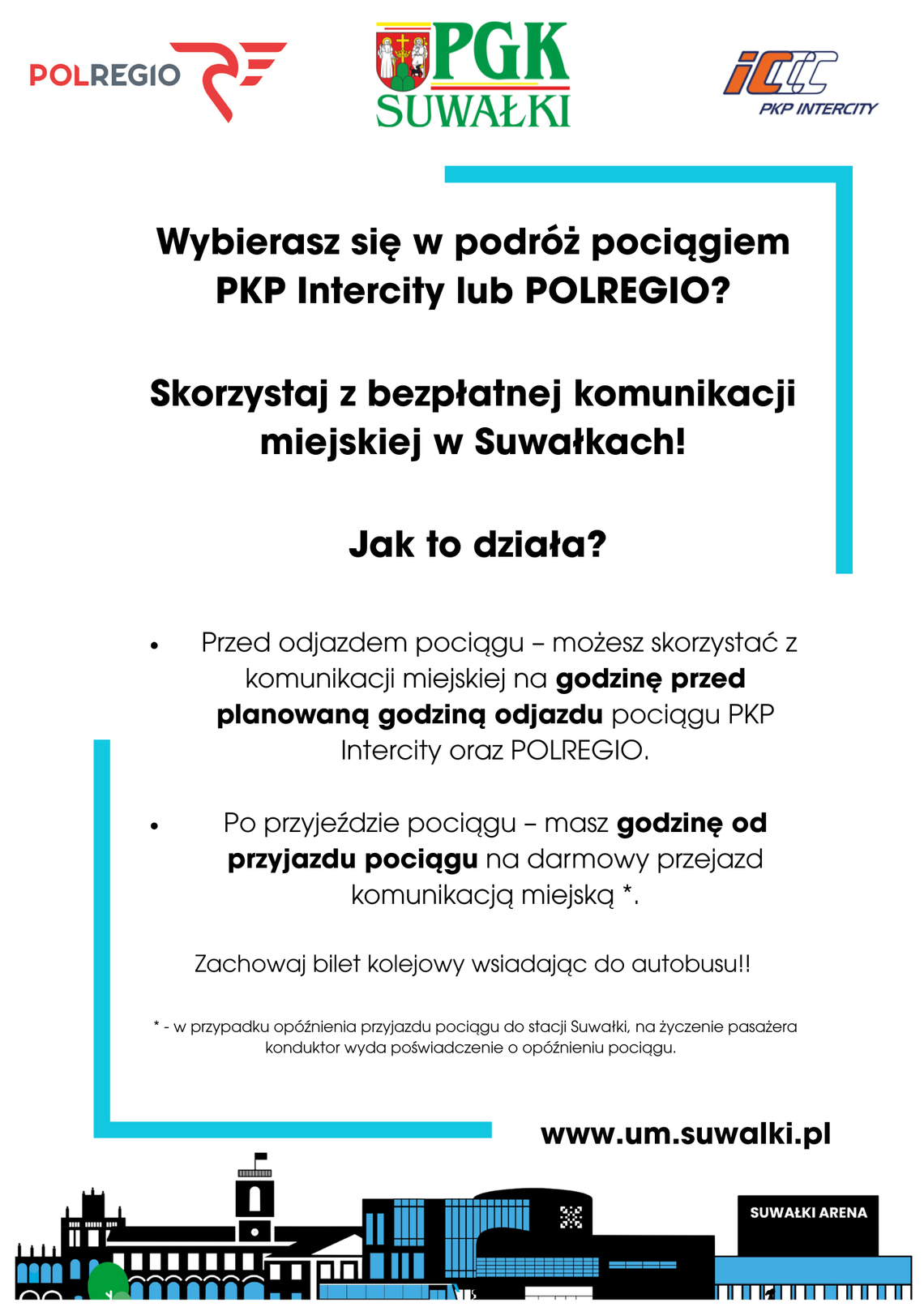 🚍 Darmowa komunikacja miejska dla podróżujących pociągami PKP