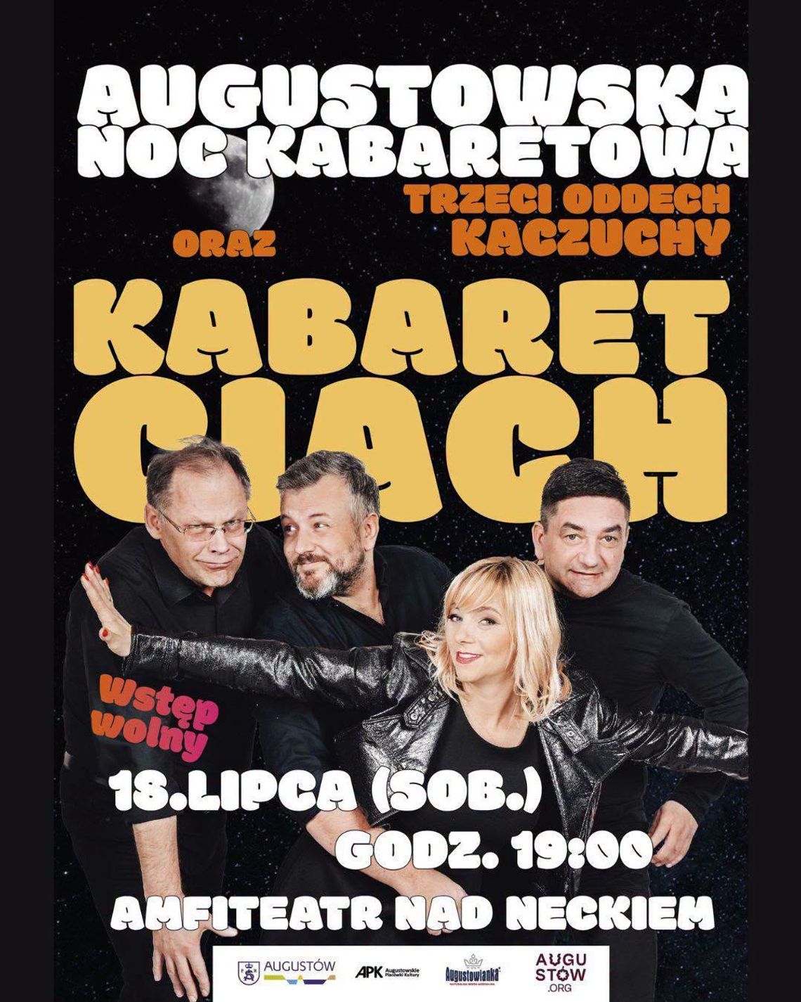 Darmowa Noc Kabaretowa w Augustowie. Na scenie wystąpią dwie znane formacje