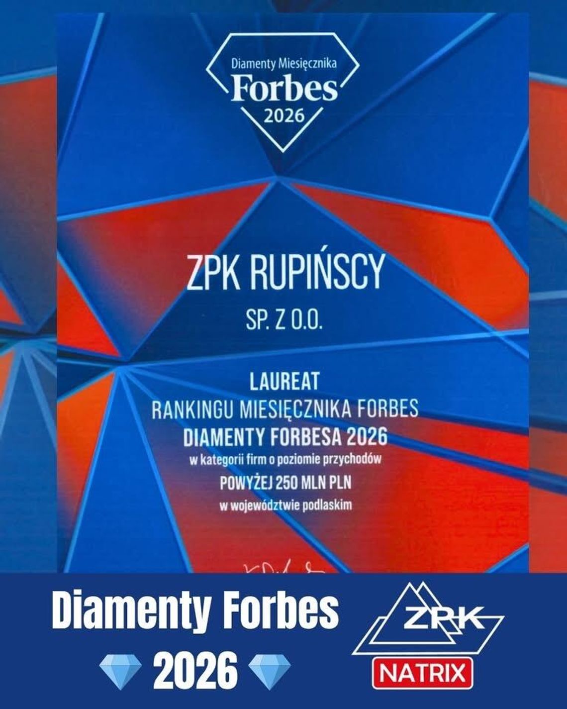 Diamenty Forbesa 2026 dla ZPK Rupińscy i Natrix Diamenty Forbesa 2026 dla ZPK Rupińscy i Natrix