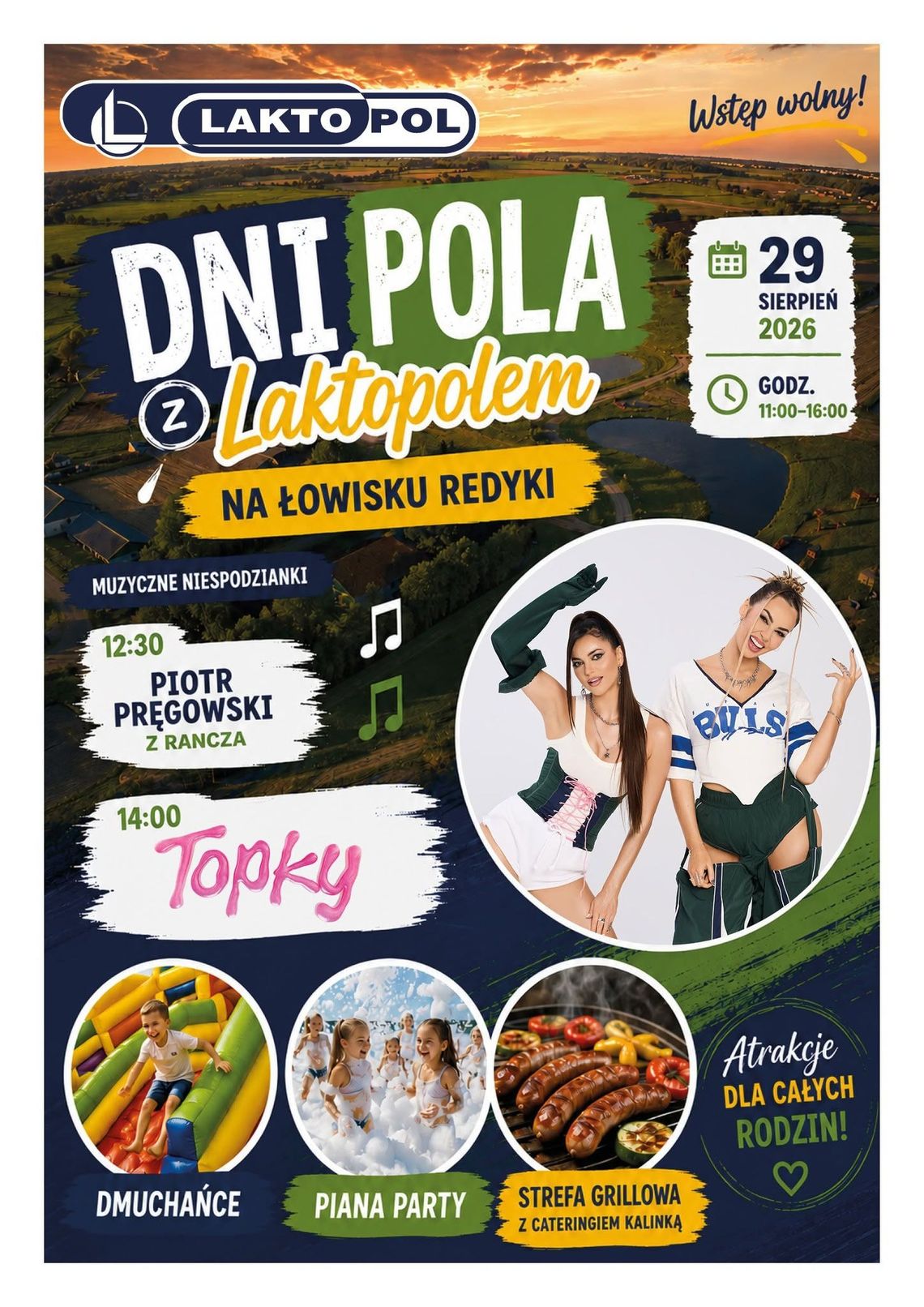 Dni Pola z Laktopolem 2026. Topky i Piotr Pręgowski wystąpią na Łowisku Redyki