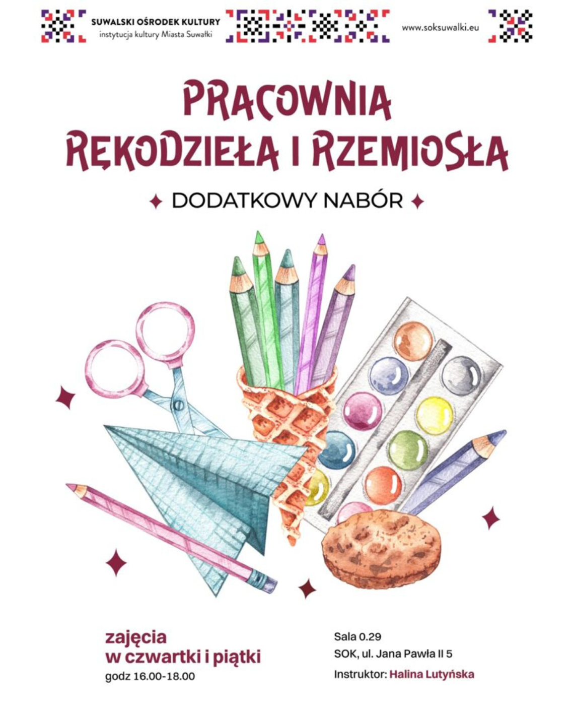 🎨 Dodatkowy nabór do Pracowni Rękodzieła i Rzemiosła w Suwałkach