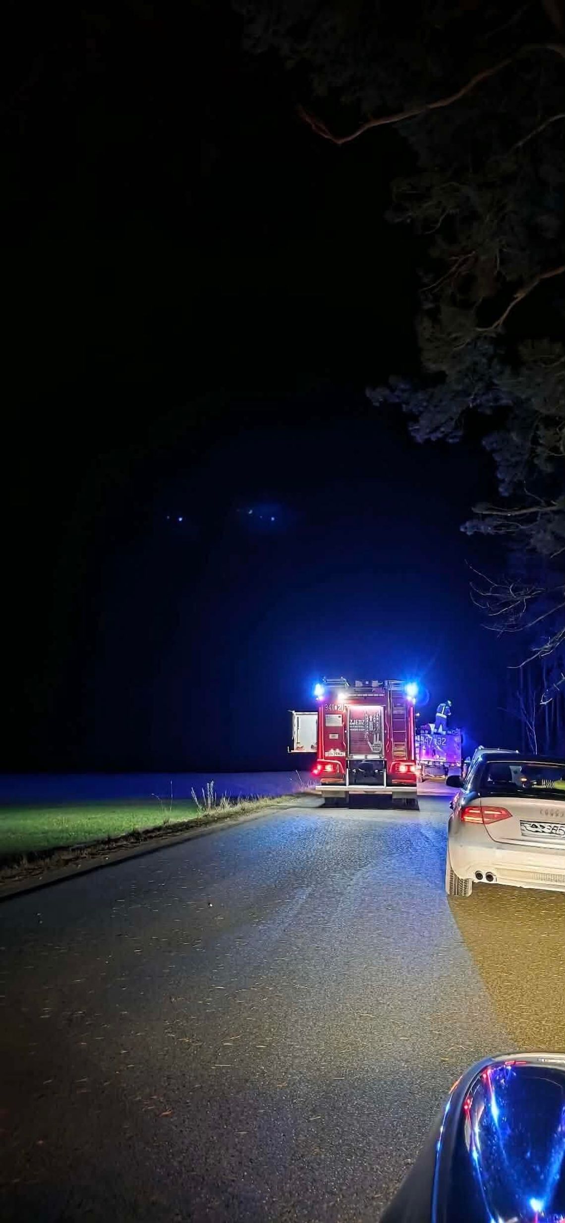 Drzewo blokowało drogę w Kukowie. Nocna interwencja strażaków Drzewo blokowało drogę w Kukowie. Nocna interwencja strażaków