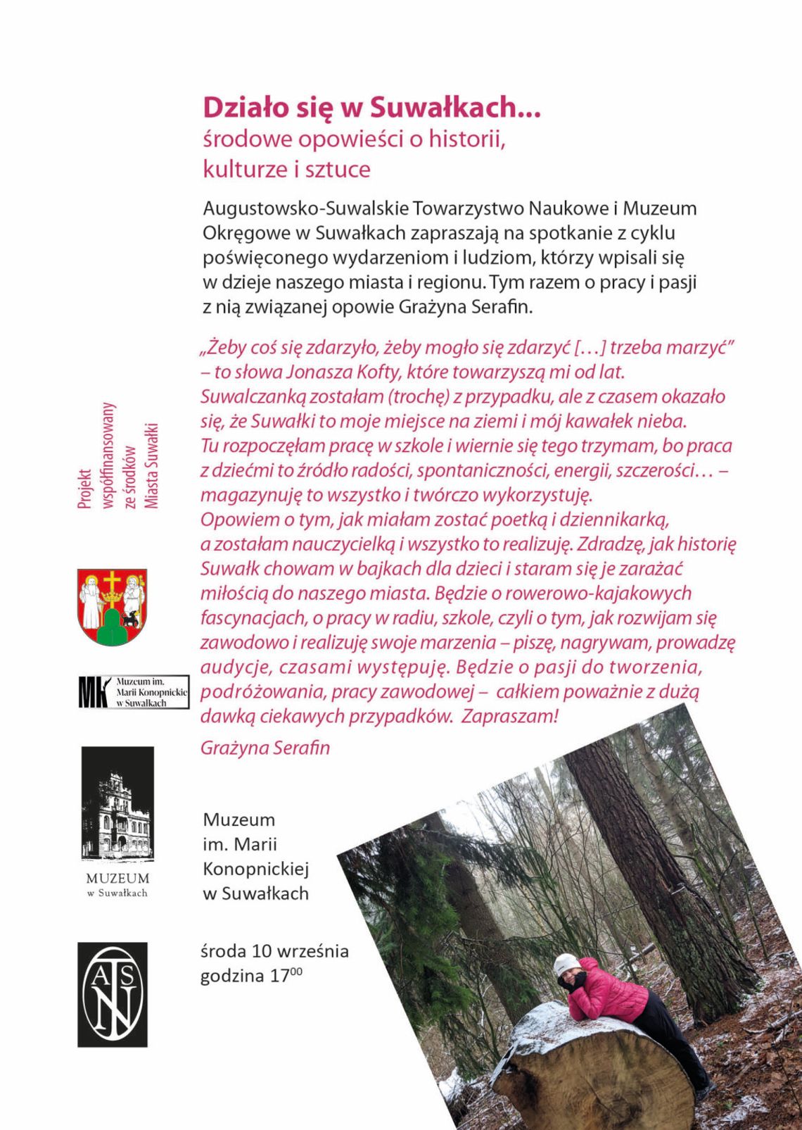 📚 „Działo się w Suwałkach” – spotkanie z Grażyną Serafin