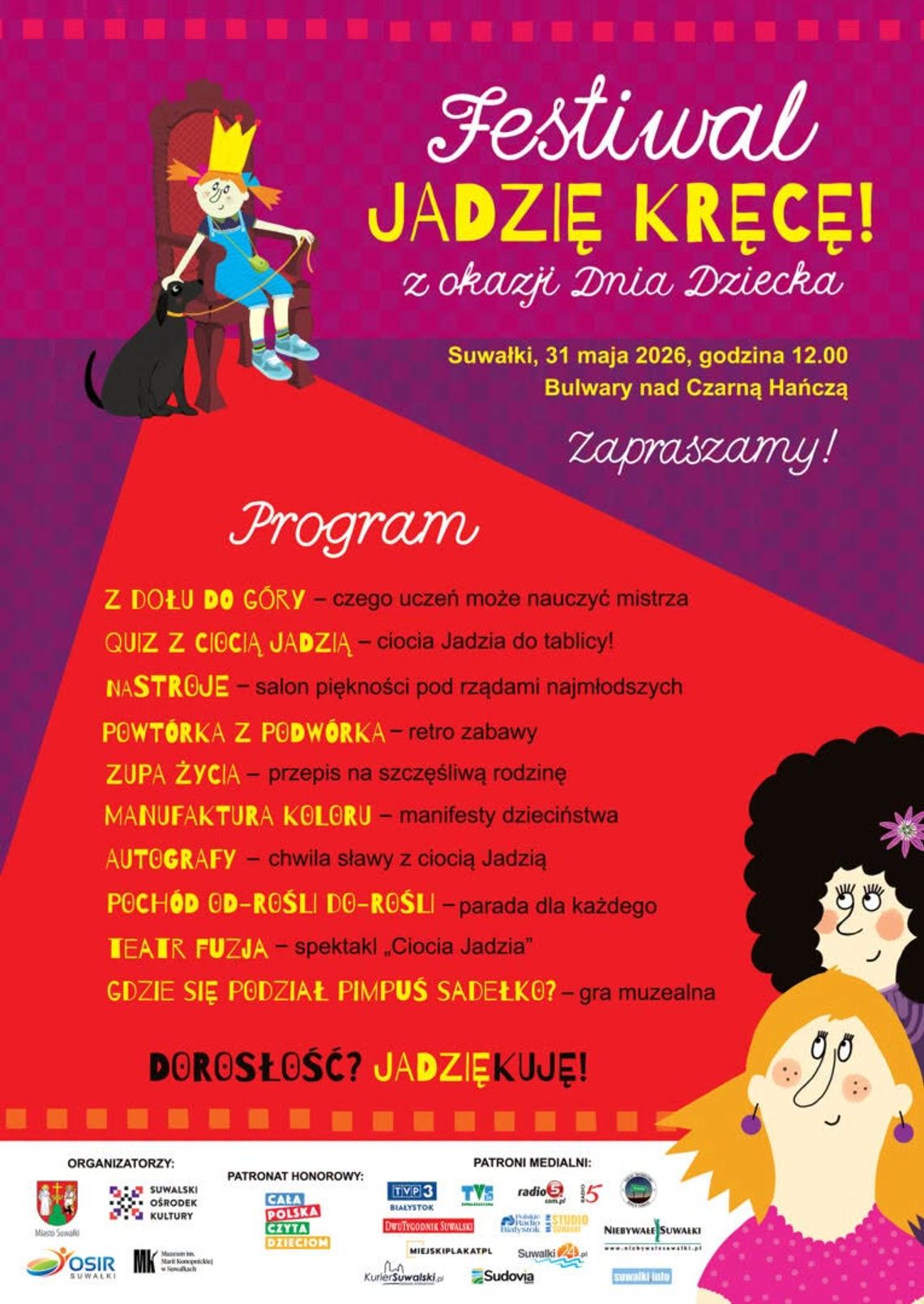 Dzień Dziecka nad Czarną Hańczą. Suwałki zapraszają na festiwal „Jadzię Kręcę!” Dzień Dziecka nad Czarną Hańczą. Suwałki zapraszają na festiwal „Jadzię Kręcę!”