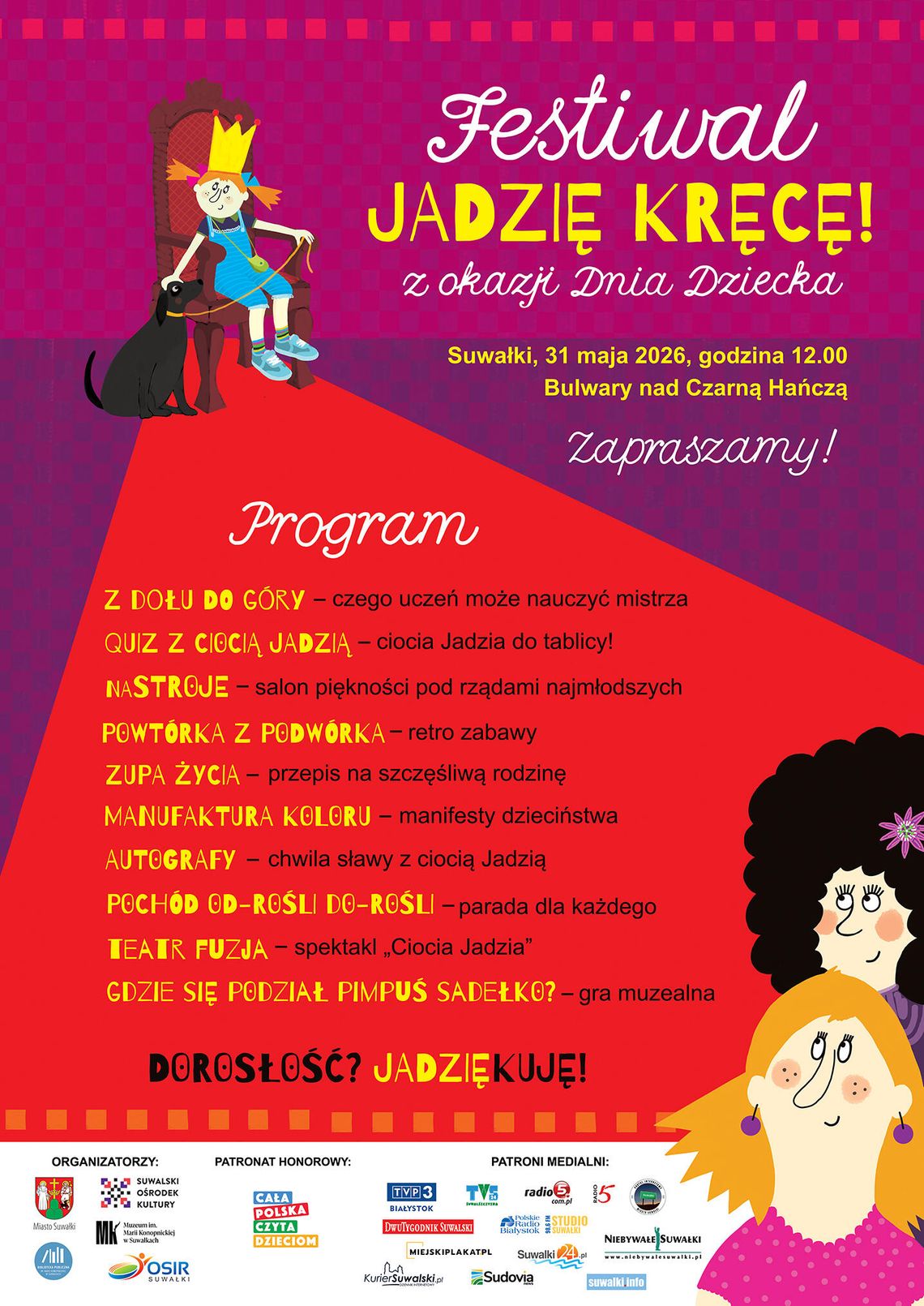 Dzień Dziecka nad Czarną Hańczą. Suwałki zapraszają na festiwal „Jadzię Kręcę!” Dzień Dziecka nad Czarną Hańczą. Suwałki zapraszają na festiwal „Jadzię Kręcę!”