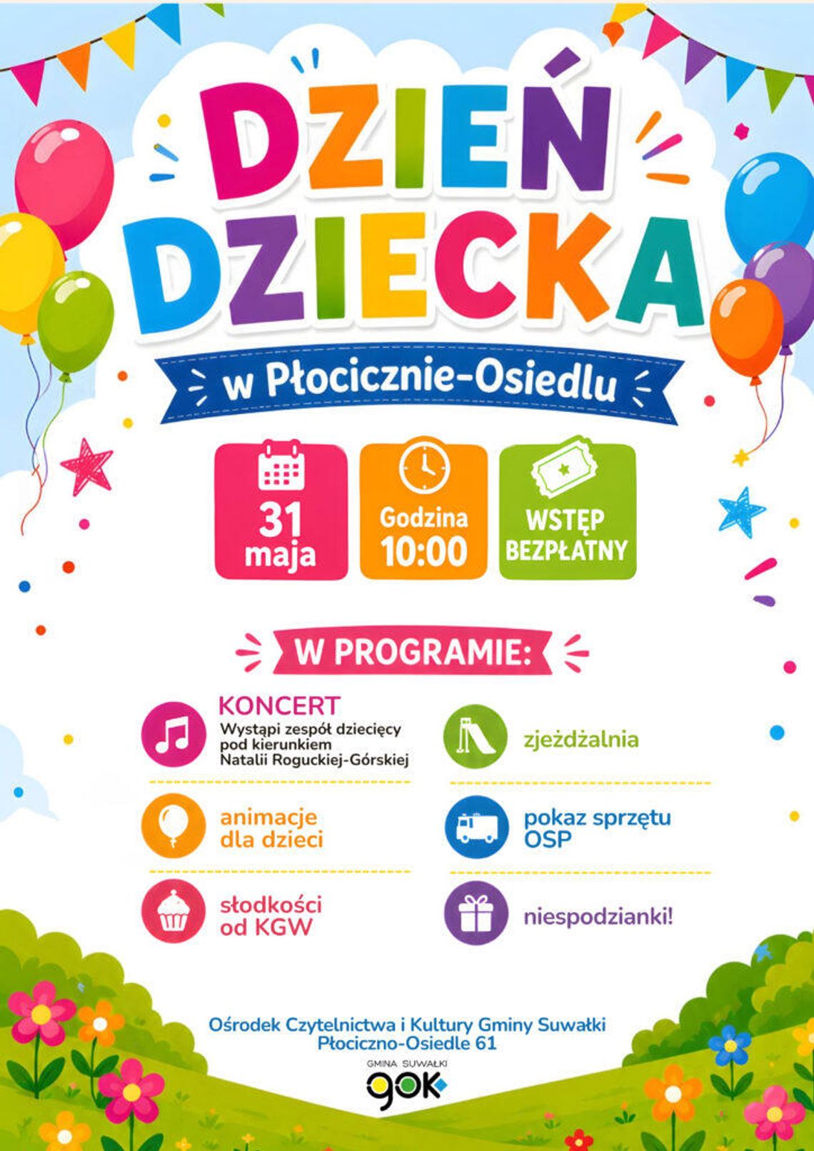 🎈 Dzień Dziecka w Płocicznie-Osiedlu. Będą atrakcje dla całych rodzin