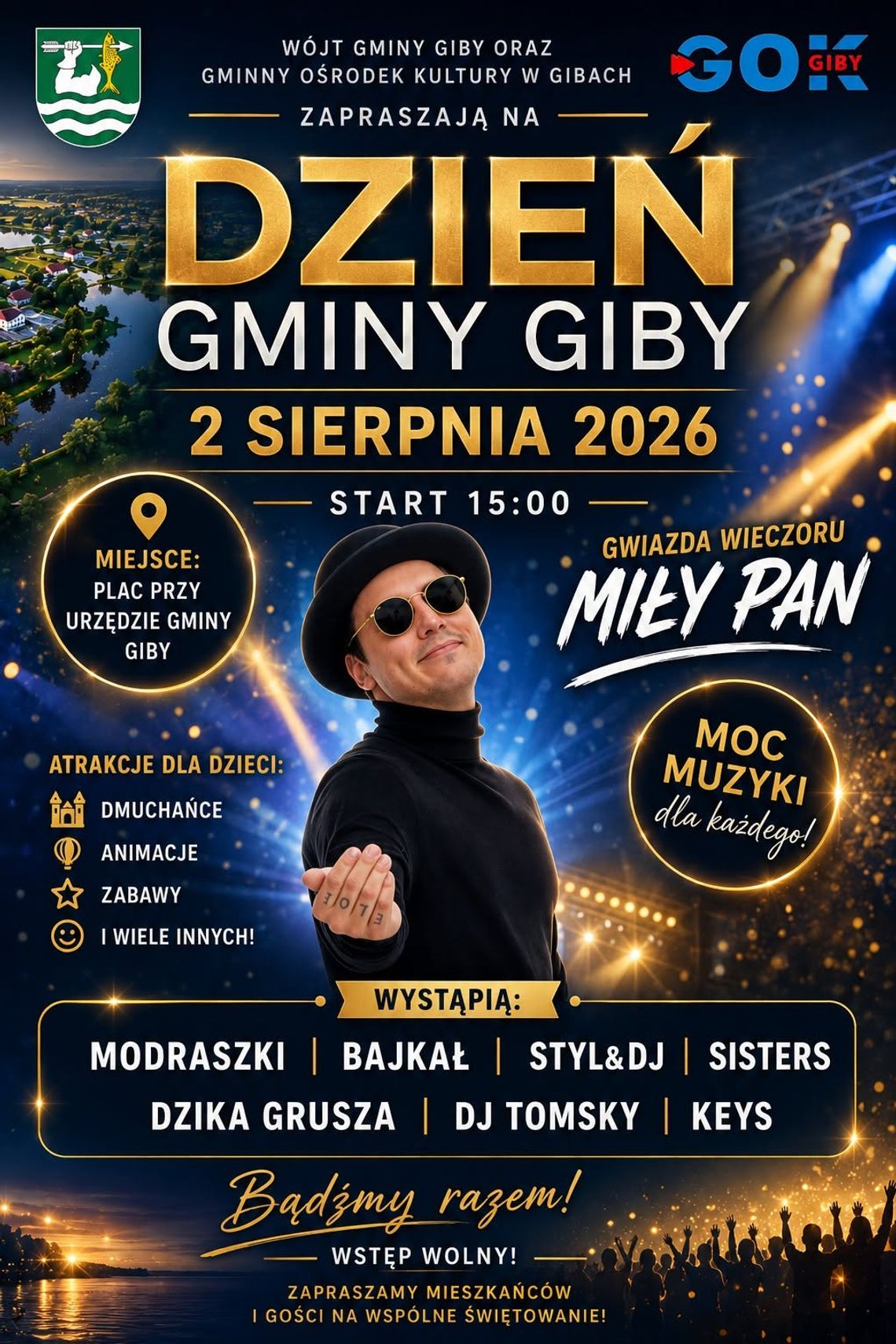 Dzień Gminy Giby 2026. Muzyka, atrakcje dla dzieci i koncert Miłego Pana Dzień Gminy Giby 2026. Muzyka, atrakcje dla dzieci i koncert Miłego Pana