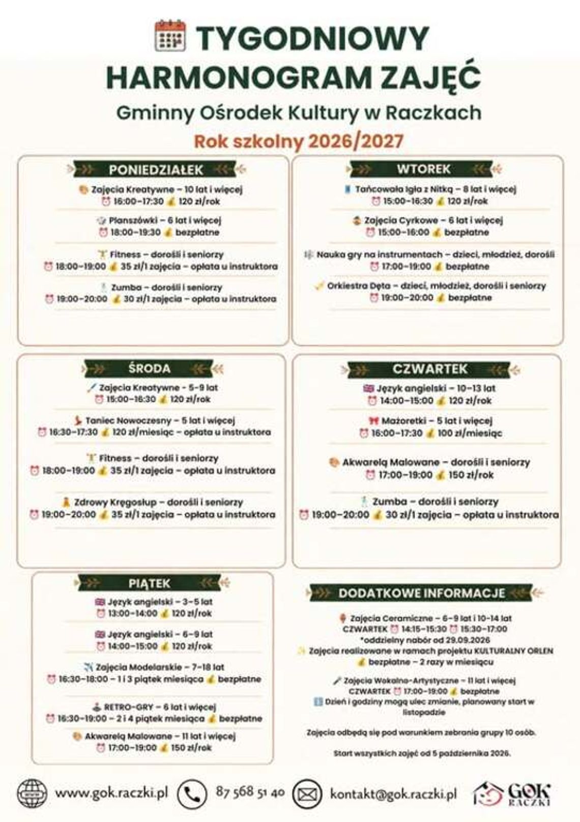 Dzień otwarty w Gminnym Ośrodku Kultury w Raczkach. Duże zainteresowanie ofertą zajęć Dzień otwarty w Gminnym Ośrodku Kultury w Raczkach. Duże zainteresowanie ofertą zajęć