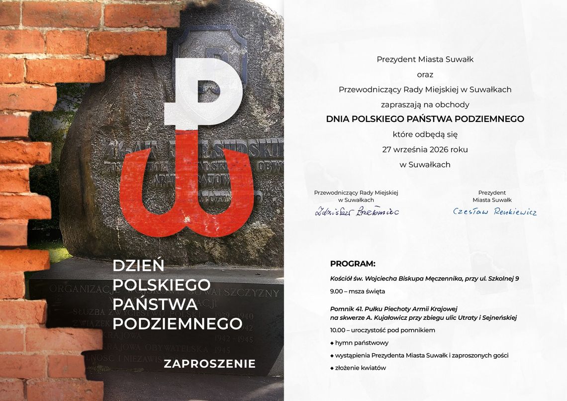 Dzień Polskiego Państwa Podziemnego w Suwałkach. Uroczystości już 27 września Dzień Polskiego Państwa Podziemnego w Suwałkach. Uroczystości już 27 września