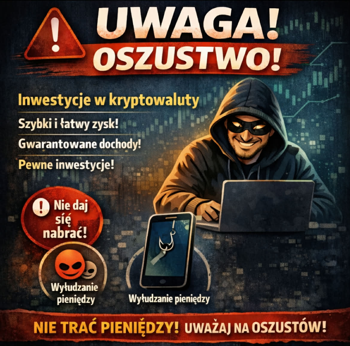 Fałszywa inwestycja w kryptowaluty. 59-latka straciła 14 tysięcy złotych 💸 Fałszywa inwestycja w kryptowaluty. 59-latka straciła 14 tysięcy złotych 💸