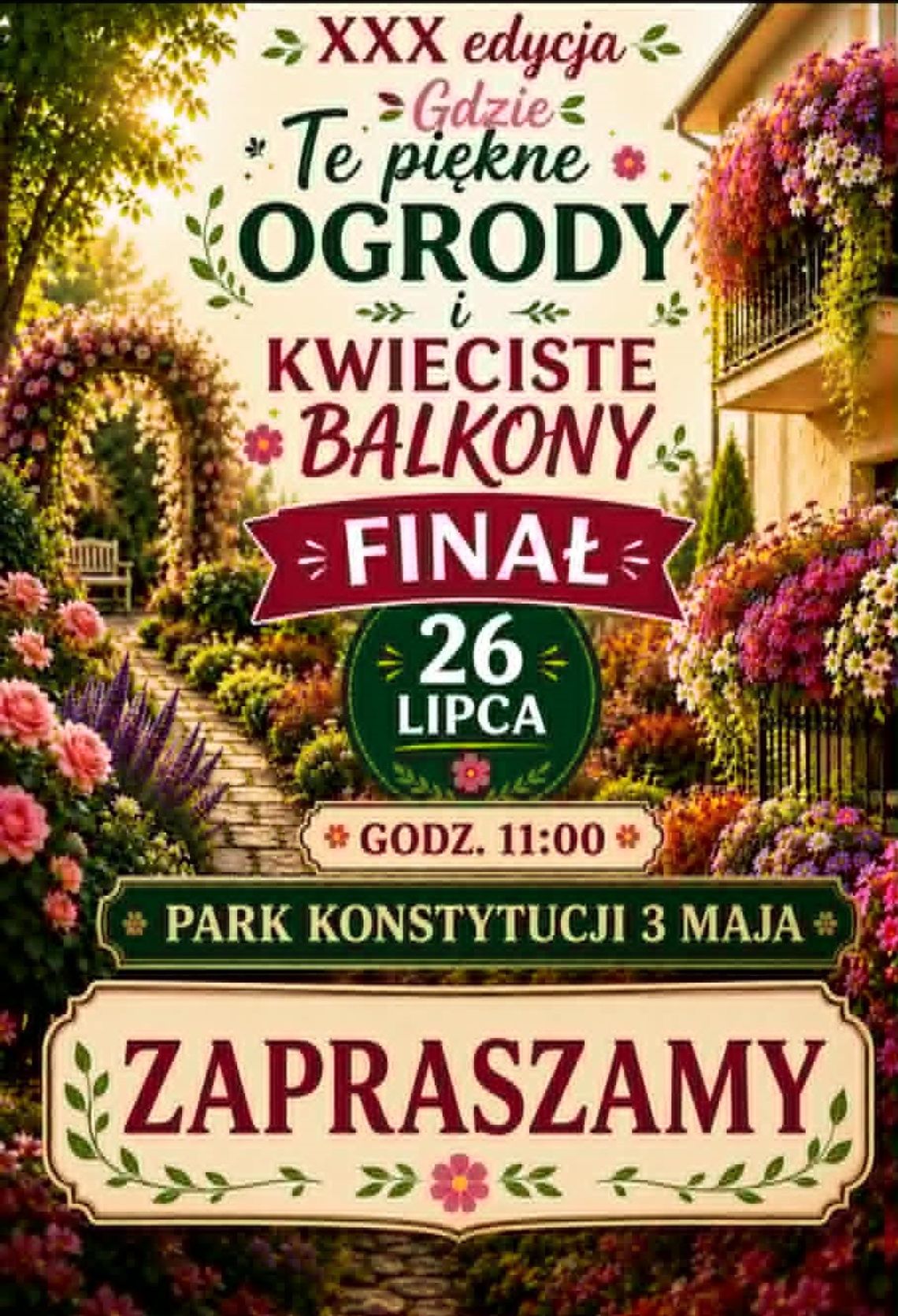 Finał XXX edycji konkursu „Gdzie te piękne ogrody i kwieciste balkony” już 26 lipca w Suwałkach