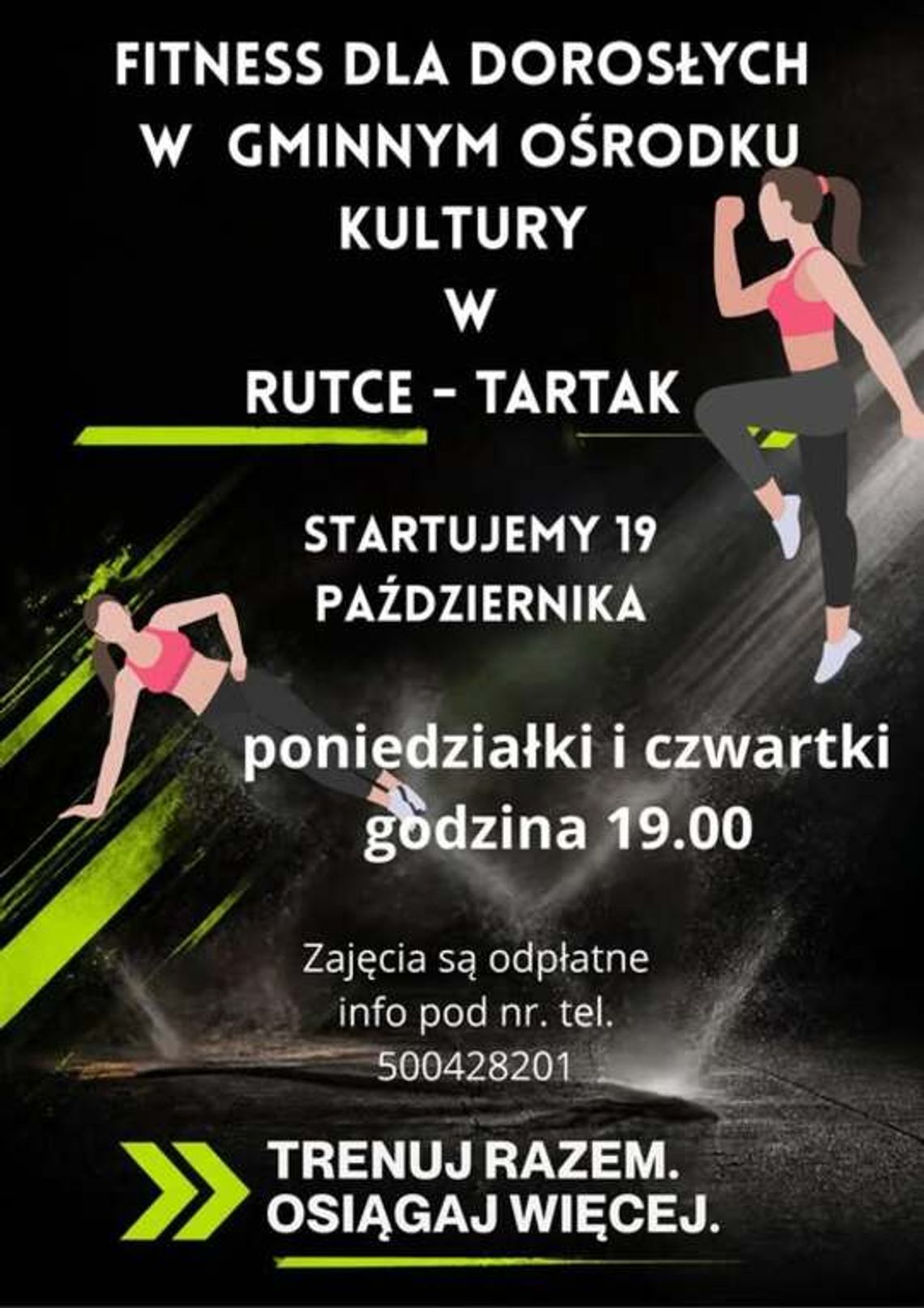 Fitness dla dorosłych w Rutce-Tartak. Zajęcia ruszają 19 października Fitness dla dorosłych w Rutce-Tartak. Zajęcia ruszają 19 października