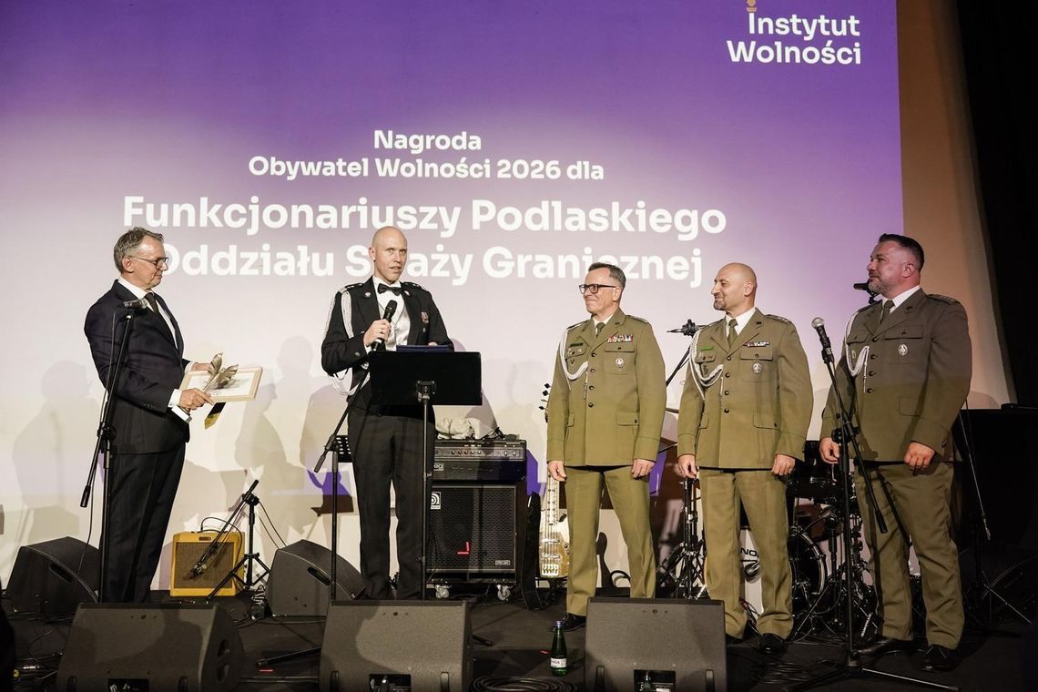 Funkcjonariusze Podlaskiej Straży Granicznej z nagrodą Obywatel Wolności 2026 Funkcjonariusze Podlaskiej Straży Granicznej z nagrodą Obywatel Wolności 2026