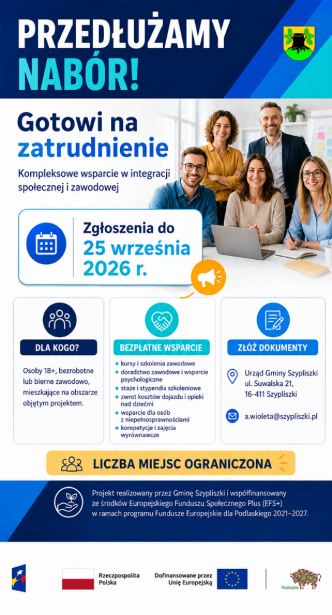 Gmina Szypliszki przedłuża nabór do projektu. Można zdobyć nowe kwalifikacje i bezpłatne wsparcie Gmina Szypliszki przedłuża nabór do projektu. Można zdobyć nowe kwalifikacje i bezpłatne wsparcie