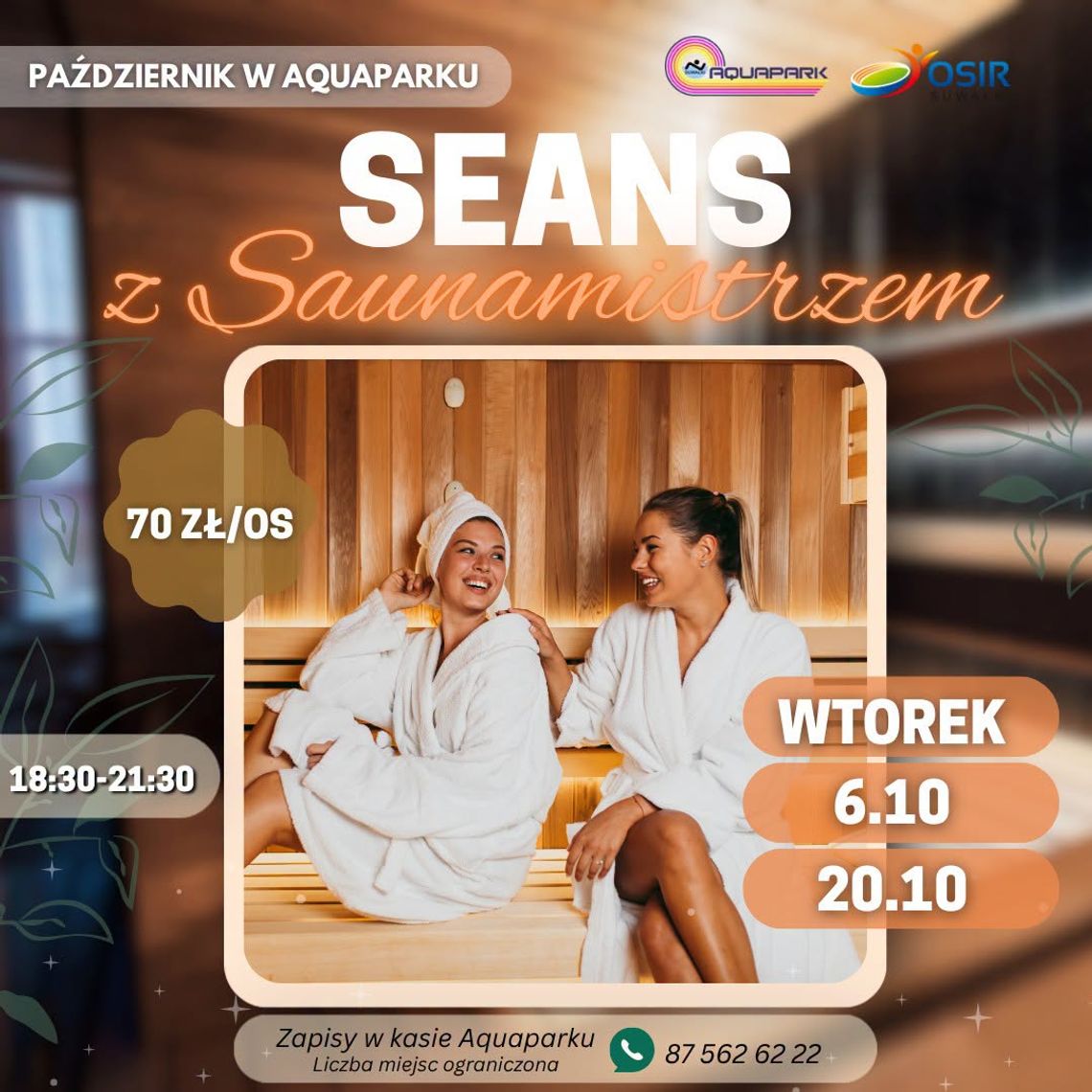Gorący wieczór w Aquaparku Suwałki. Kolejny seans z Saunamistrzem już 20 października Gorący wieczór w Aquaparku Suwałki. Kolejny seans z Saunamistrzem już 20 października