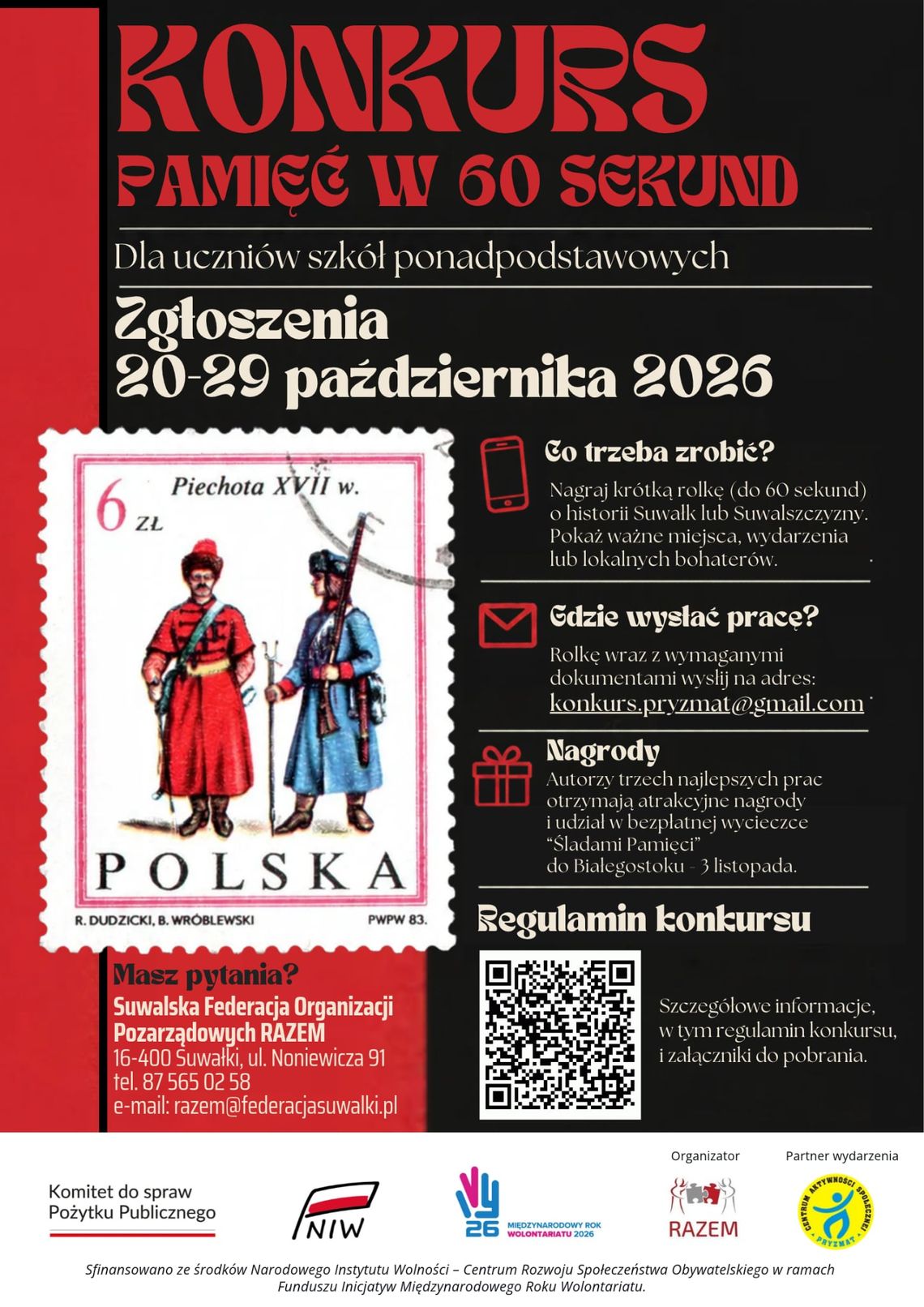 Historia Suwałk w 60 sekund. Młodzież może wygrać nagrody i wyjechać do Muzeum Pamięci Sybiru Historia Suwałk w 60 sekund. Młodzież może wygrać nagrody i wyjechać do Muzeum Pamięci Sybiru