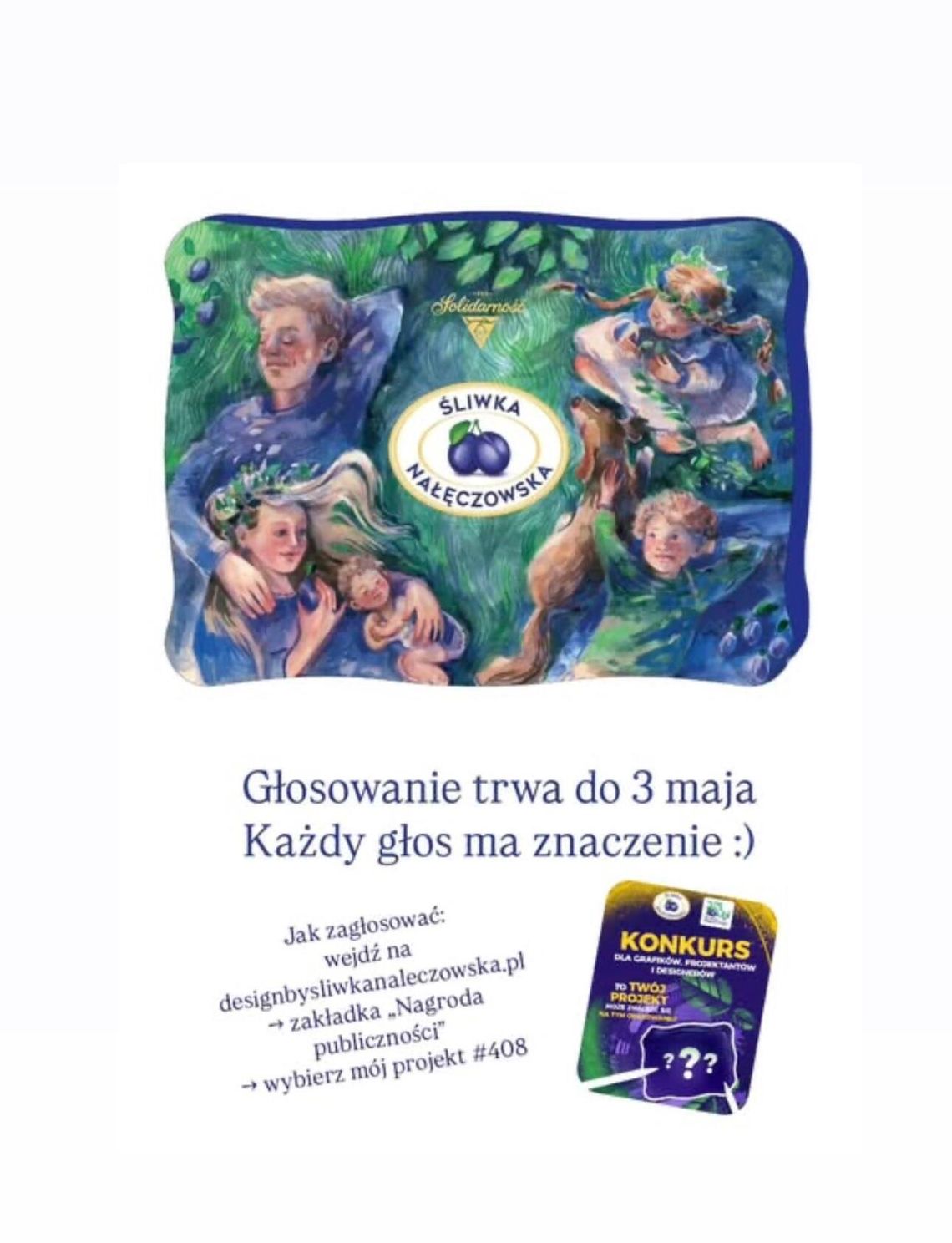 Ilustracja Marty Taraszkiewicz w finale konkursu „Śliwki Nałęczowskiej” – można już głosować