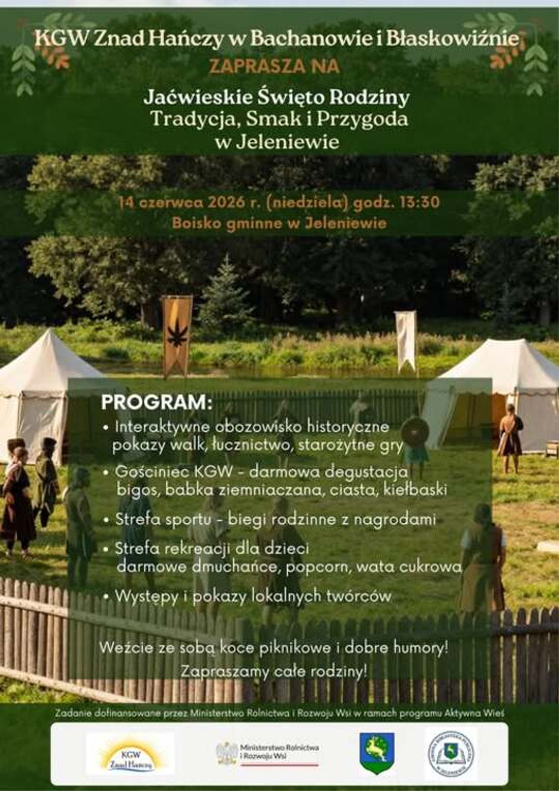 👨‍👩‍👧‍👦🔥 Jaćwieskie Święto Rodziny w Jeleniewie! Będą darmowe atrakcje, historyczne pokazy i regionalne przysmaki