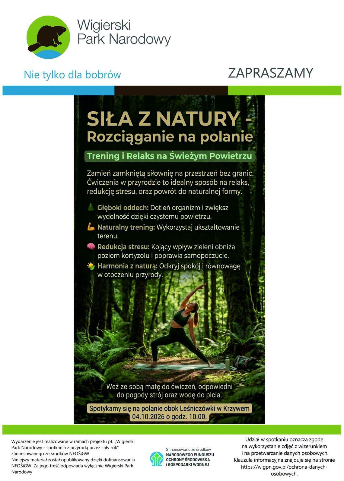 Jesienne spotkanie na wigierskiej polanie. Ćwiczenia i relaks wśród natury Jesienne spotkanie na wigierskiej polanie. Ćwiczenia i relaks wśród natury