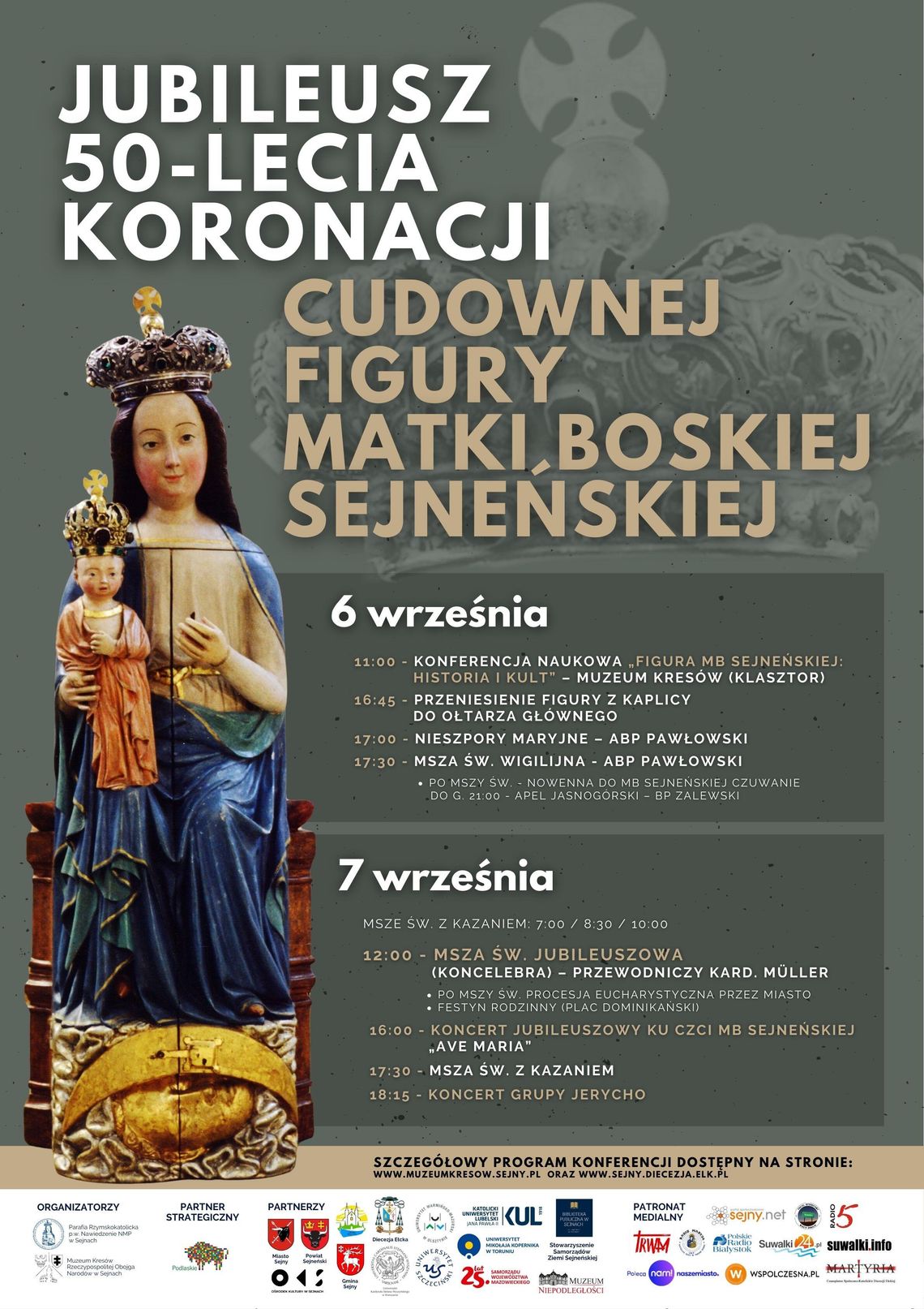 🙏 Jubileusz 50-lecia koronacji Cudownej Figury Matki Boskiej Sejneńskiej