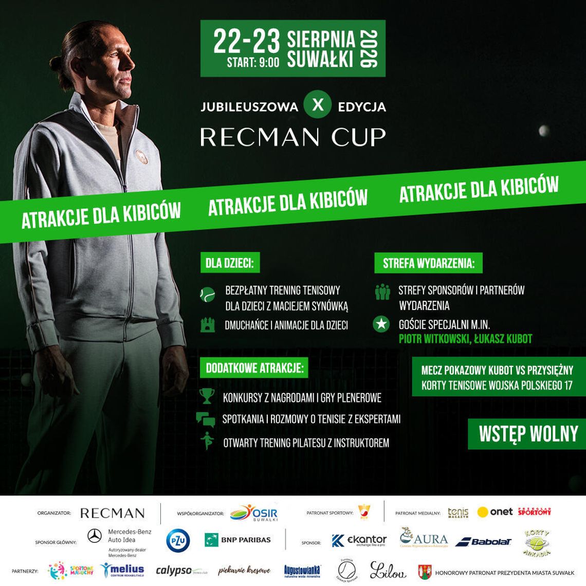 Jubileuszowy Recman Cup 2026 w Suwałkach. Tenisowe emocje i gwiazdy polskiego tenisa Jubileuszowy Recman Cup 2026 w Suwałkach. Tenisowe emocje i gwiazdy polskiego tenisa