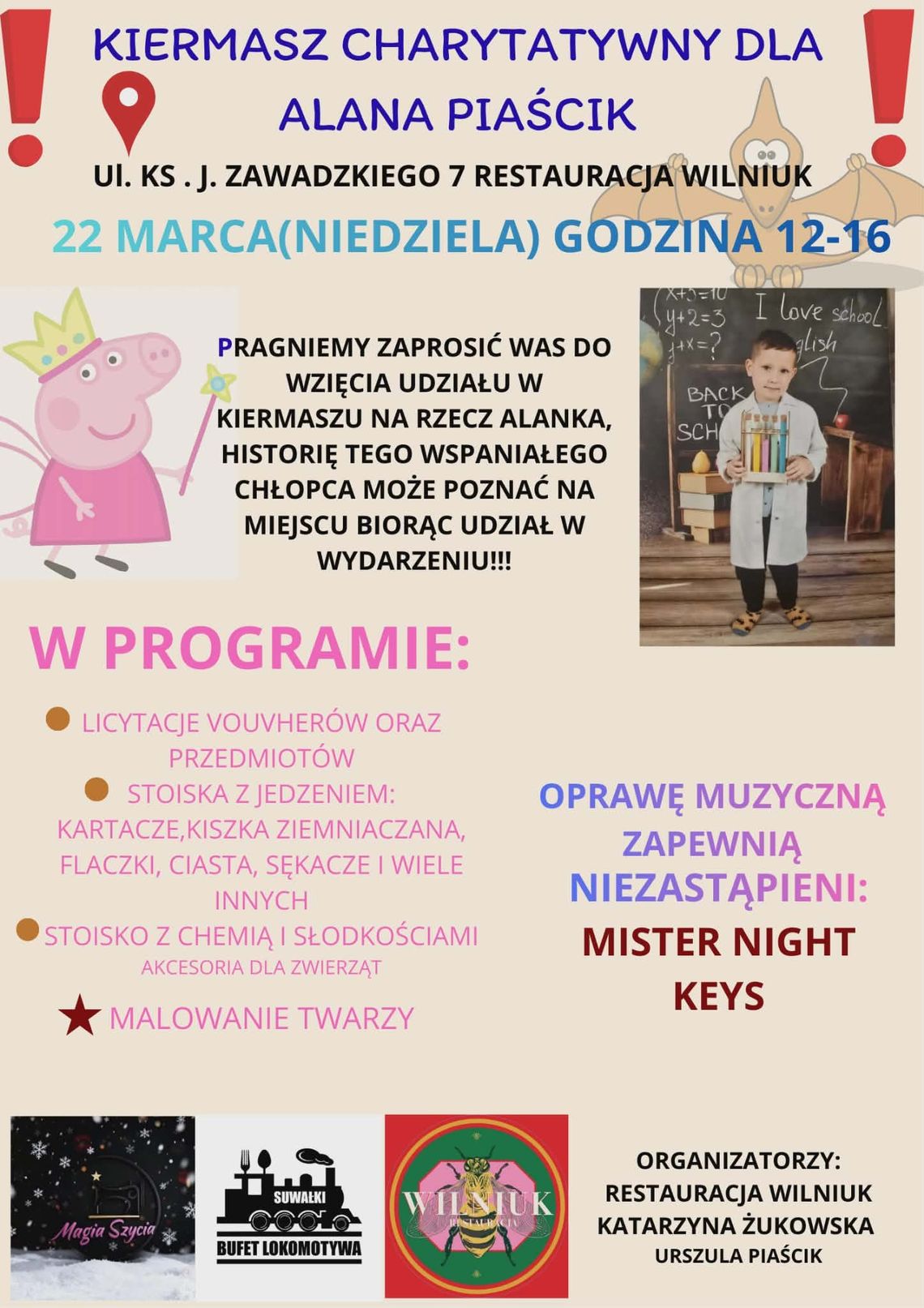 Kiermasz charytatywny dla Alana Piaścik – zaproszenie do wspólnego pomagania