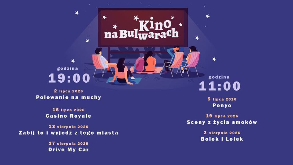 Kino na Bulwarach 2026 – letnie seanse pod chmurką w Suwałkach. Znamy repertuar!