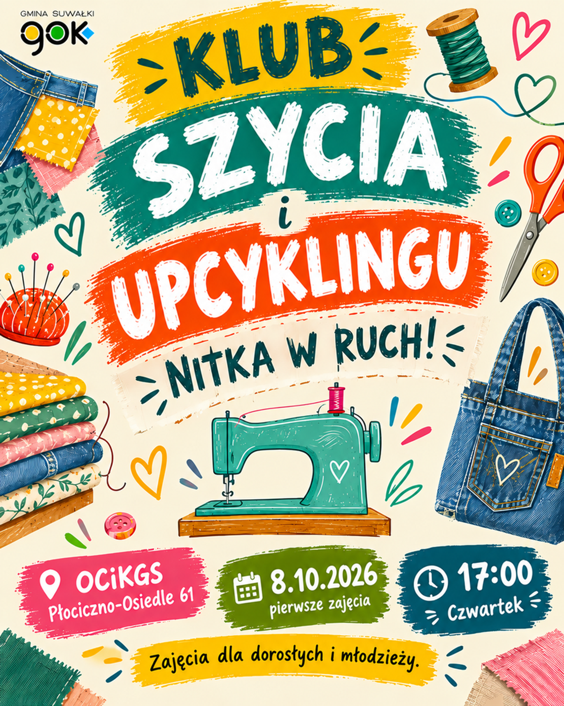 Klub Szycia i Upcyklingu w Płocicznie. Stare ubrania dostaną drugie życie Klub Szycia i Upcyklingu w Płocicznie. Stare ubrania dostaną drugie życie