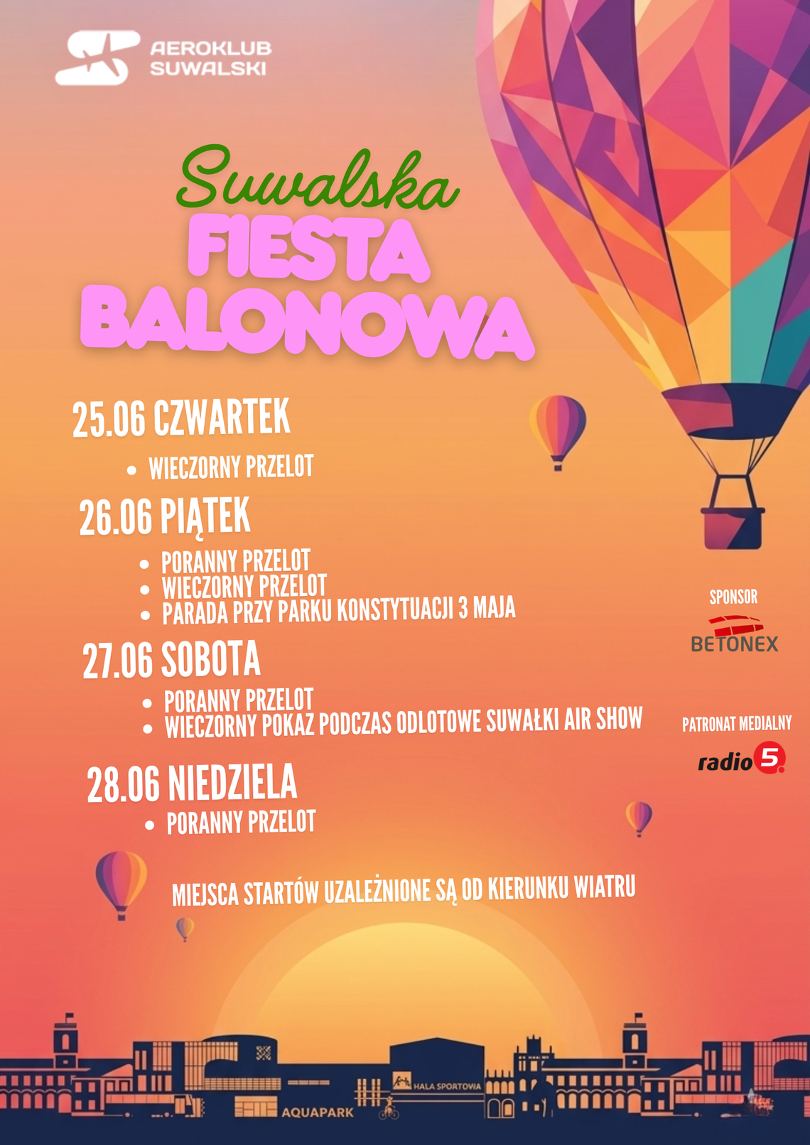 Kolorowe balony ponownie nad Suwałkami. Przed nami Suwalska Fiesta Balonowa 🎈🌤️