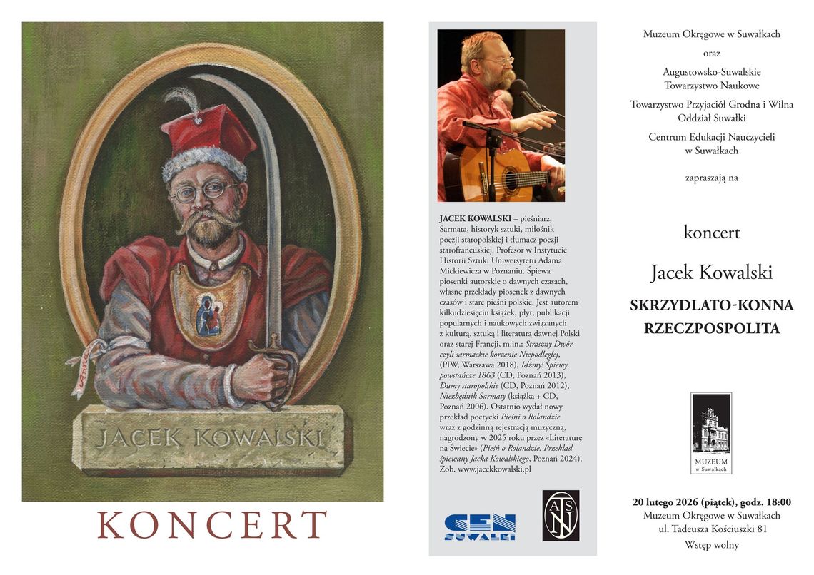 Koncert Jacka Kowalskiego w Muzeum Okręgowym w Suwałkach