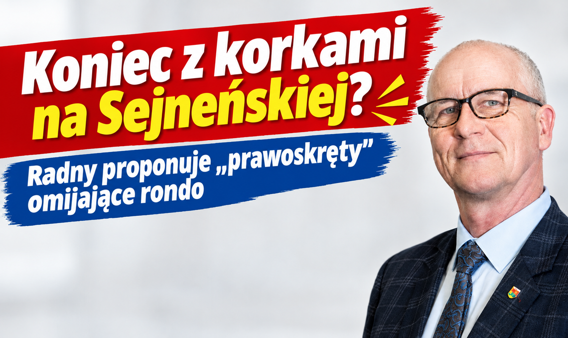 Koniec z korkami na Sejneńskiej? Radny proponuje „prawoskręty” omijające rondo