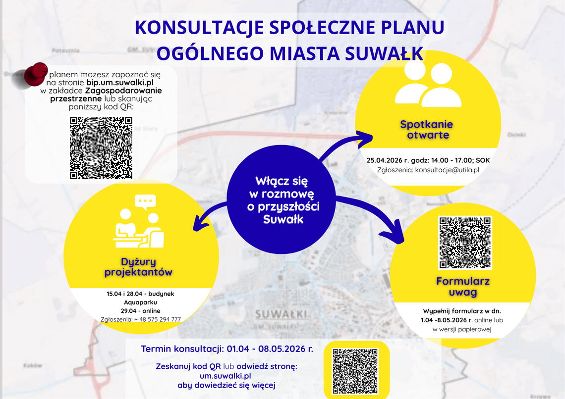 Konsultacje planu ogólnego Suwałk. Dyżur projektantów już 29 kwietnia