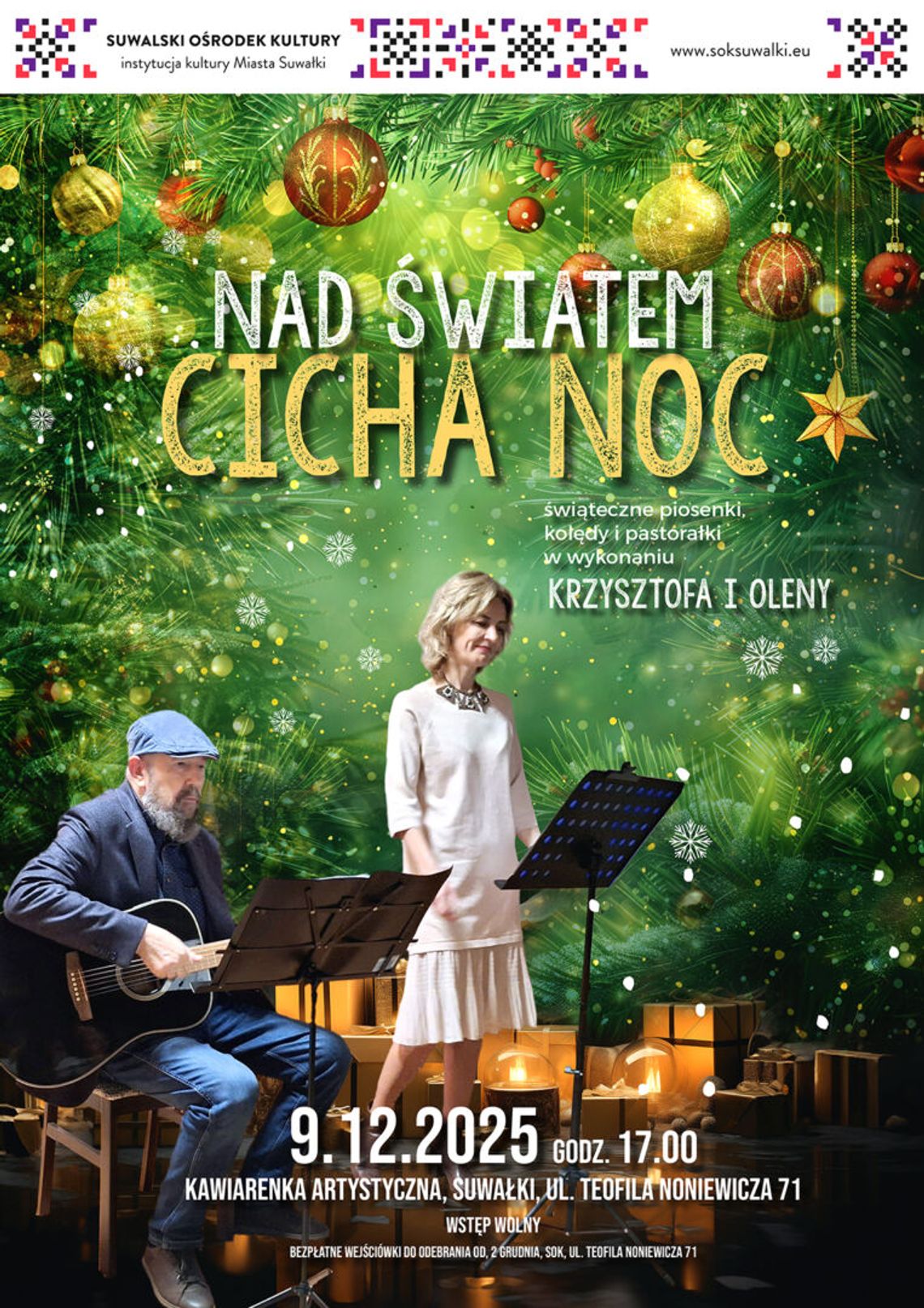🎶 Krzysztof i Olena: „Nad światem cicha noc” – przedświąteczny koncert w Suwałkach
