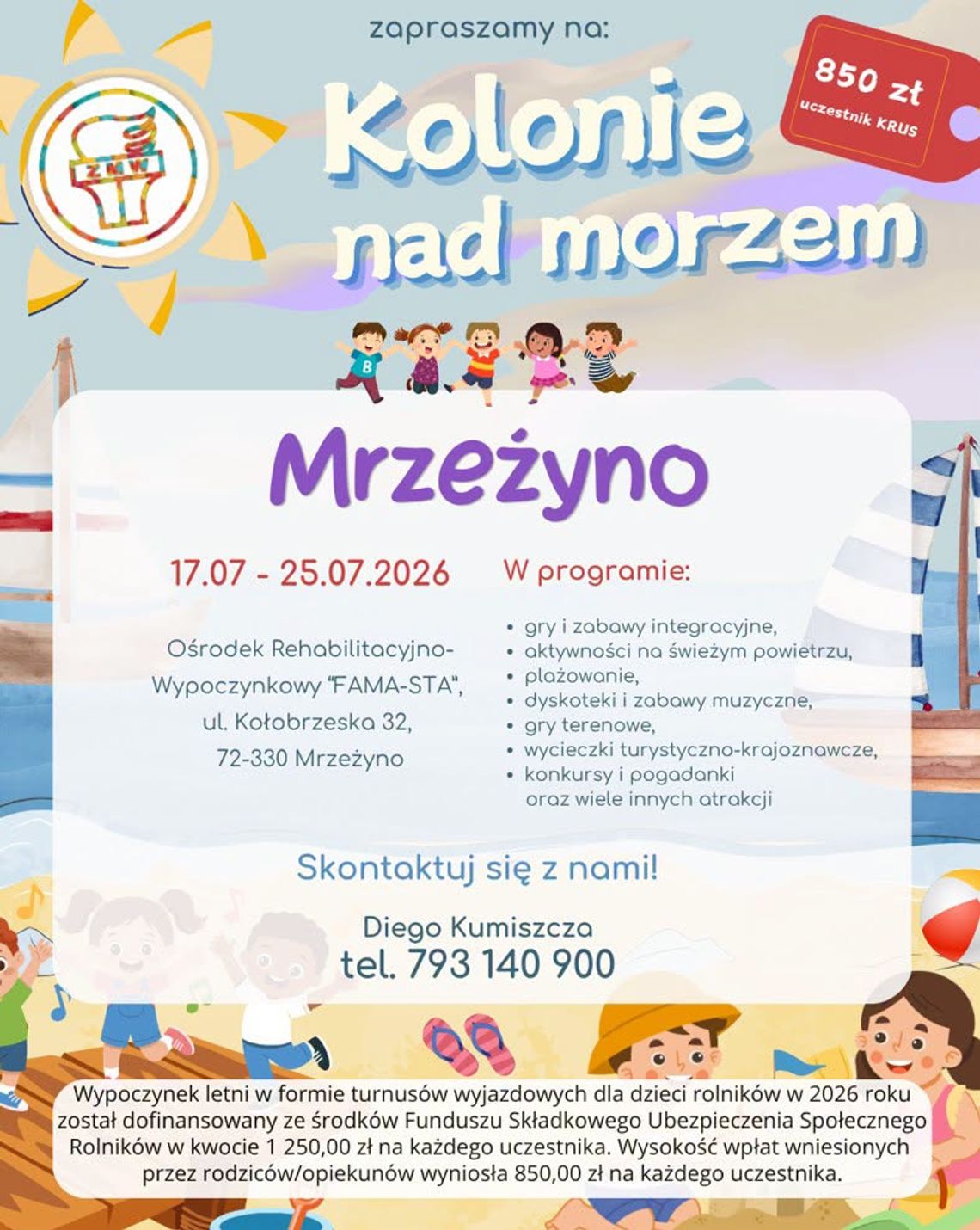 Letni wypoczynek dla dzieci rolników 2026. Związek Młodzieży Wiejskiej ogłasza nabór na kolonie Letni wypoczynek dla dzieci rolników 2026. Związek Młodzieży Wiejskiej ogłasza nabór na kolonie