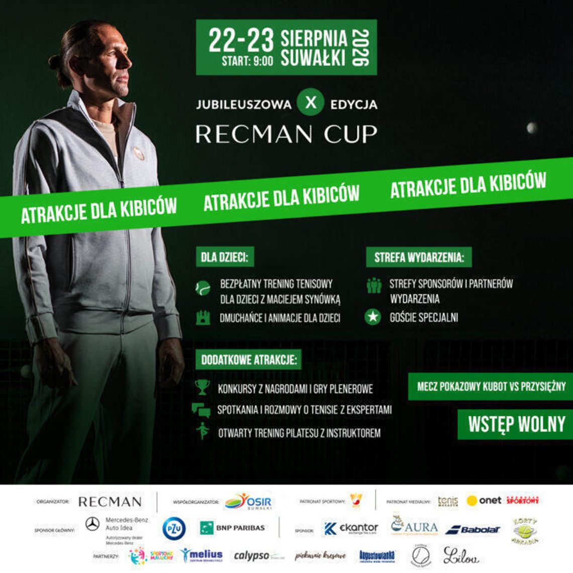Łukasz Kubot i Michał Przysiężny zagrają w Suwałkach. Jubileuszowy Recman Cup już w sierpniu Łukasz Kubot i Michał Przysiężny zagrają w Suwałkach. Jubileuszowy Recman Cup już w sierpniu