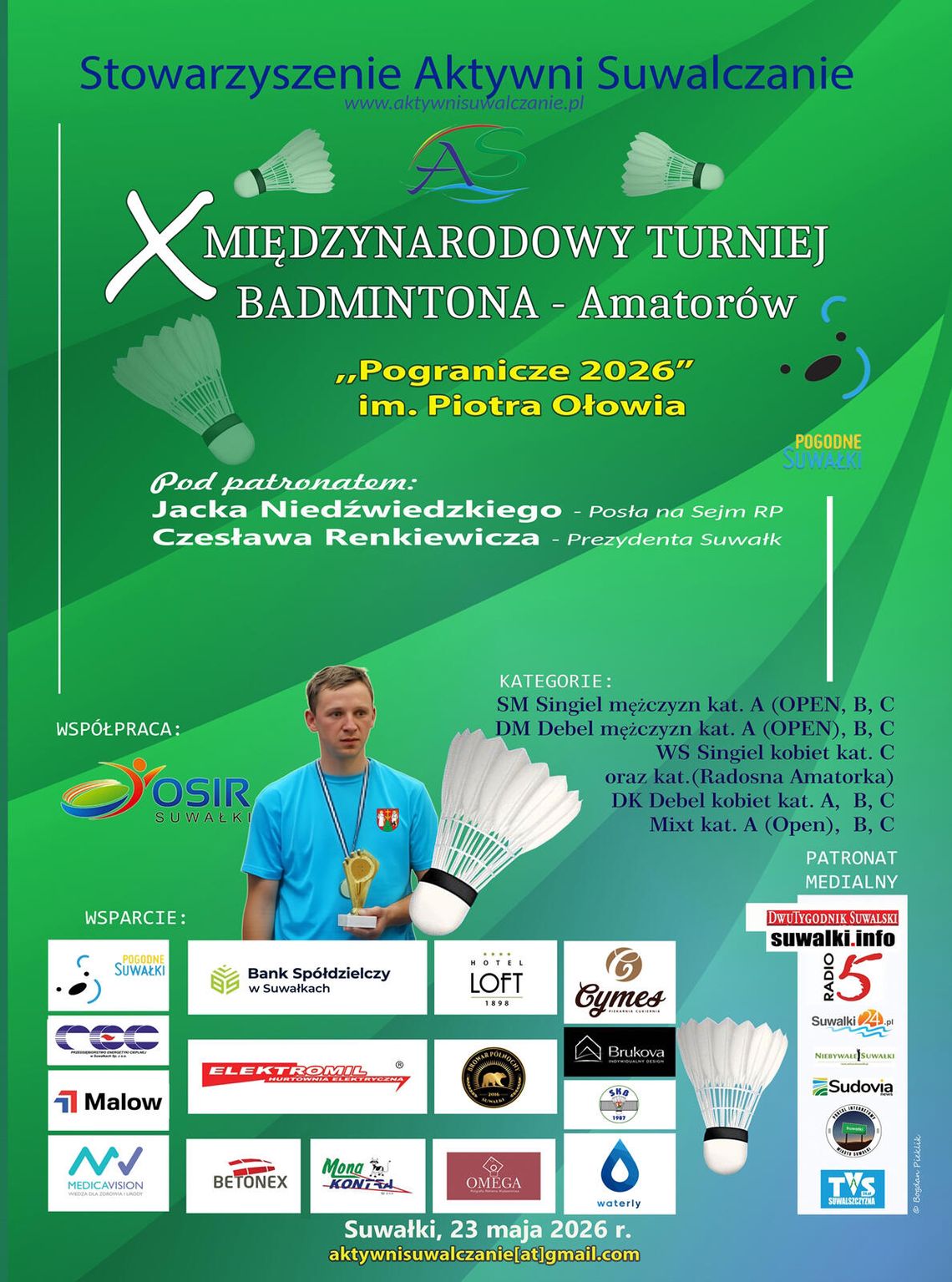 Międzynarodowy turniej badmintona w Suwałkach. Przed nami jubileuszowa edycja „Pogranicze 2026”
