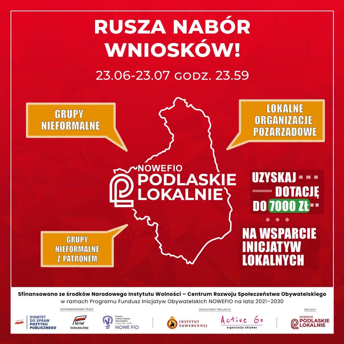 Mikrodotacje dla mieszkańców Podlasia. Do 7000 zł na lokalne inicjatywy w ramach programu „Podlaskie Lokalnie” Mikrodotacje dla mieszkańców Podlasia. Do 7000 zł na lokalne inicjatywy w ramach programu „Podlaskie Lokalnie”