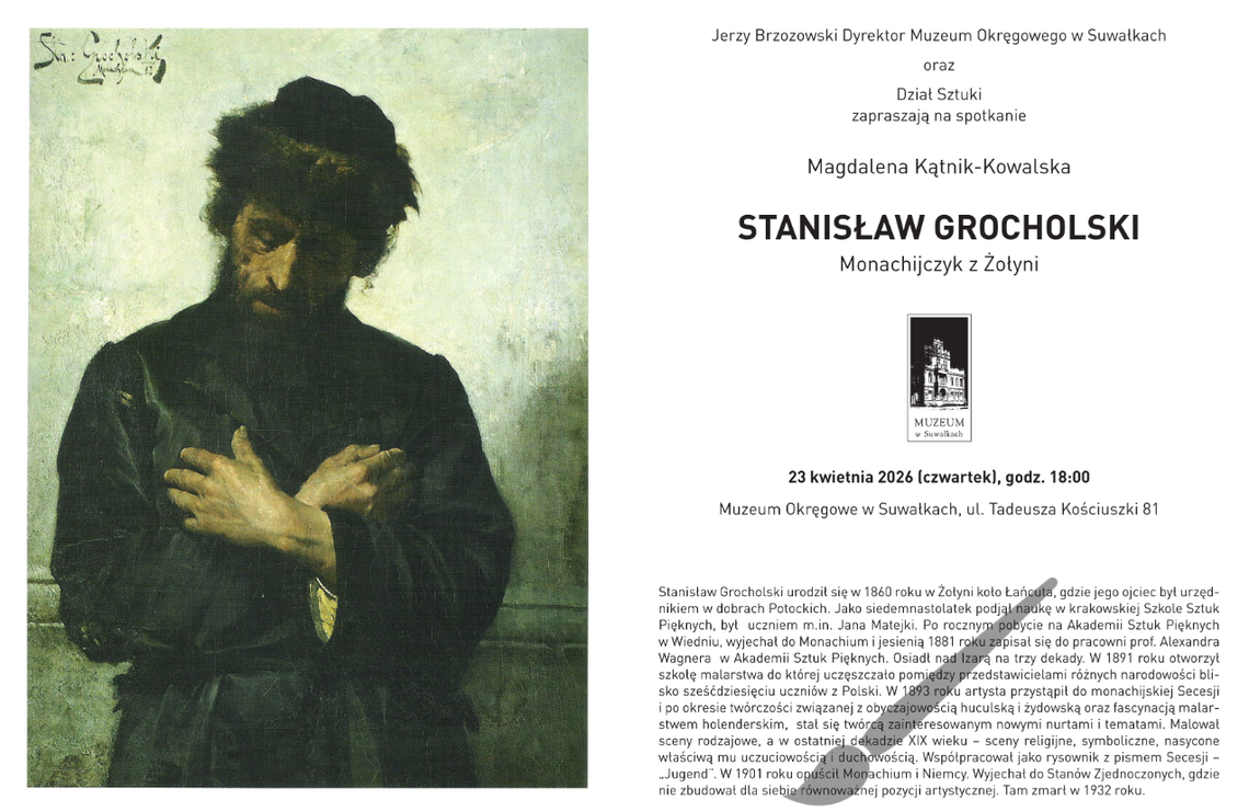 Monachijczyk z Żołyni w Suwałkach. Spotkanie o Stanisławie Grocholskim