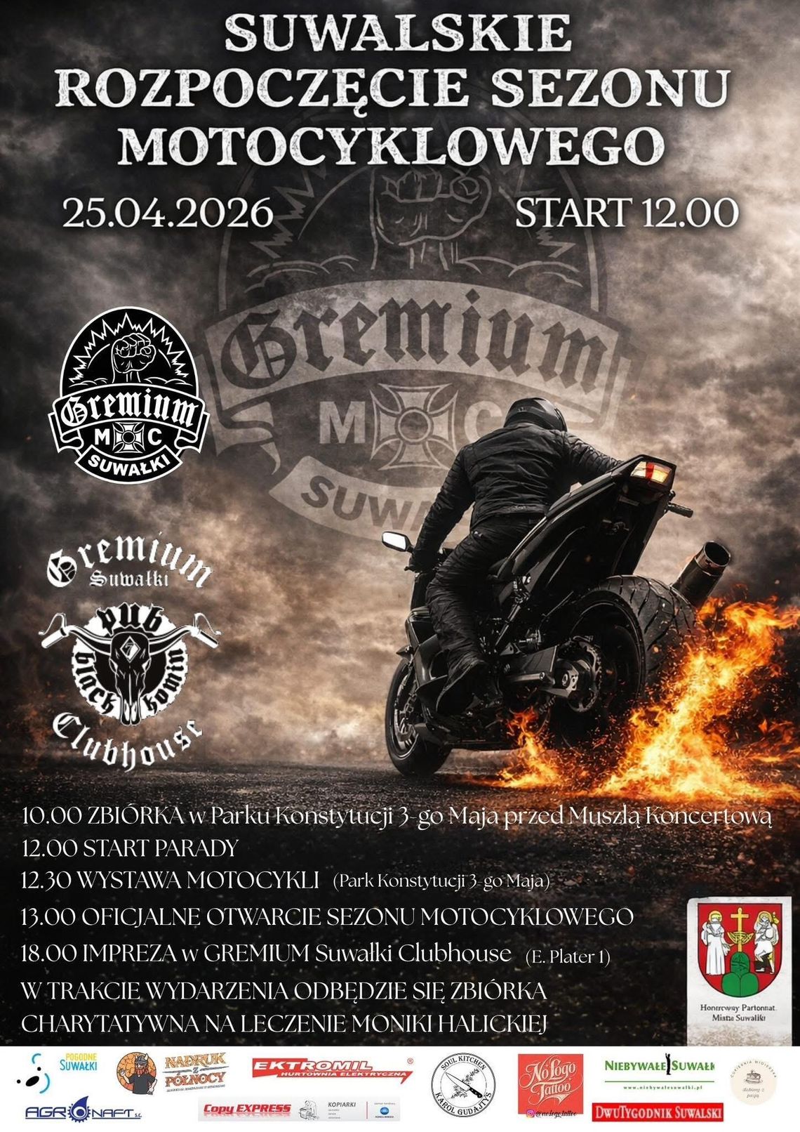 Motocykliści otwierają sezon w Suwałkach. Parada, wystawa i wydarzenie charytatywne