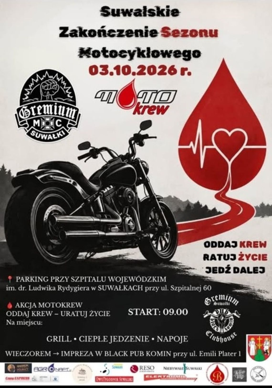 Motocykliści zakończą sezon w Suwałkach. Będzie można oddać krew Motocykliści zakończą sezon w Suwałkach. Będzie można oddać krew