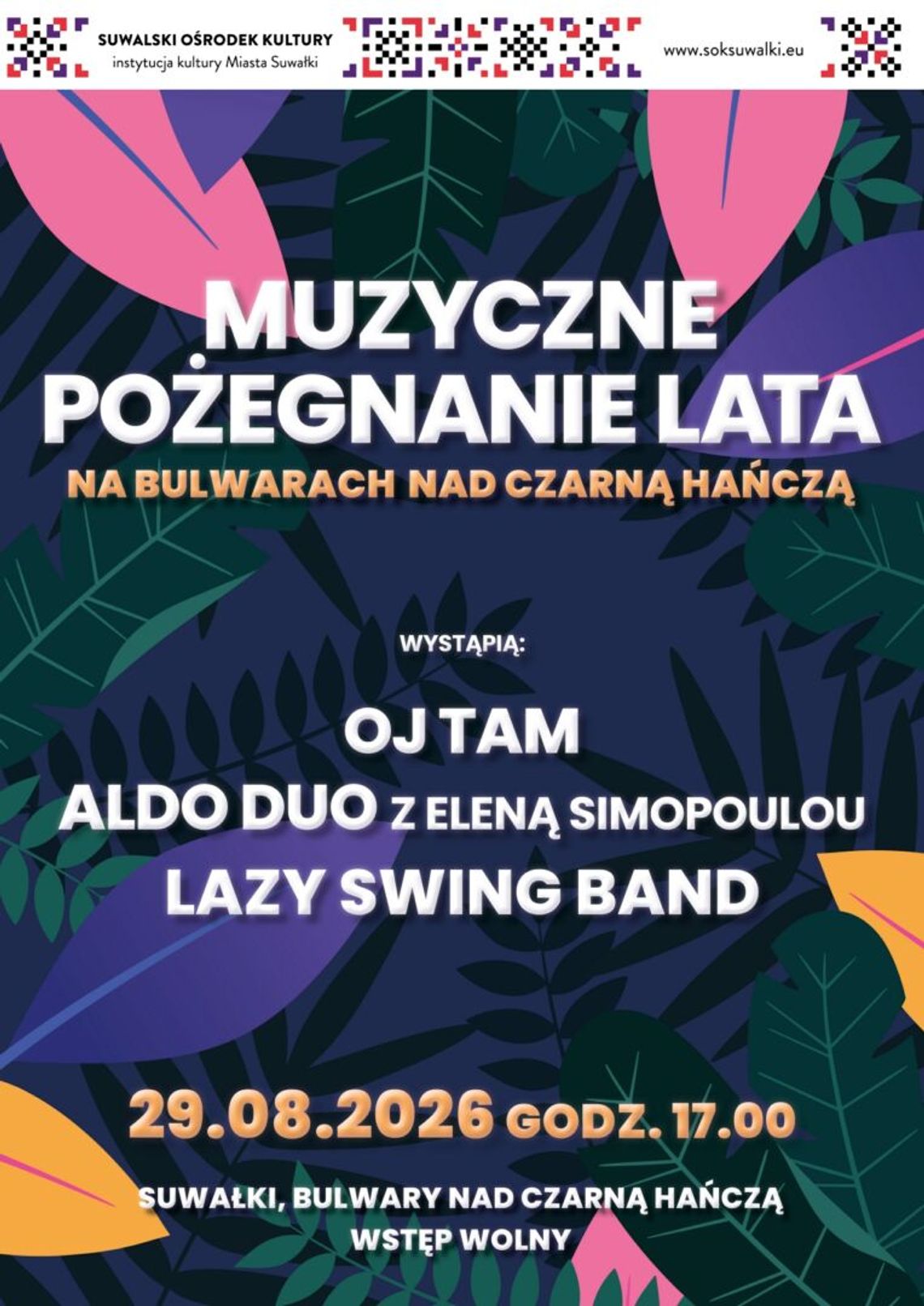 Muzyczne Pożegnanie Lata w Suwałkach. Koncert na Bulwarach nad Czarną Hańczą