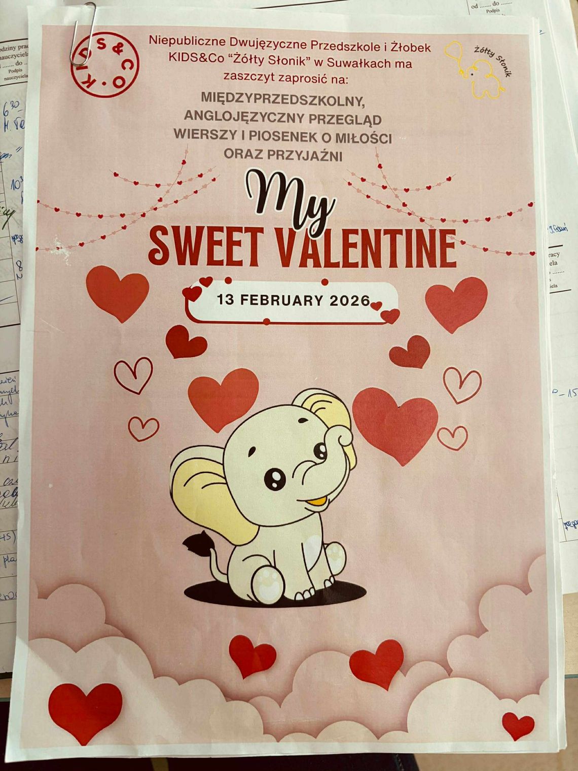 💖 „My Sweet Valentine” – międzyprzedszkolny, anglojęzyczny przegląd piosenki i wiersza w Suwałkach