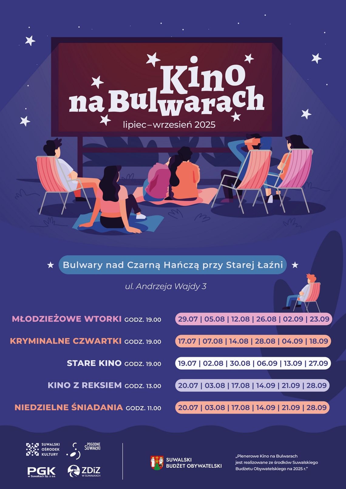 🌞 Niedziela na bulwarach – warsztaty, zabawa i kino plenerowe w Suwałkach 🌞 Niedziela na bulwarach – warsztaty, zabawa i kino plenerowe w Suwałkach