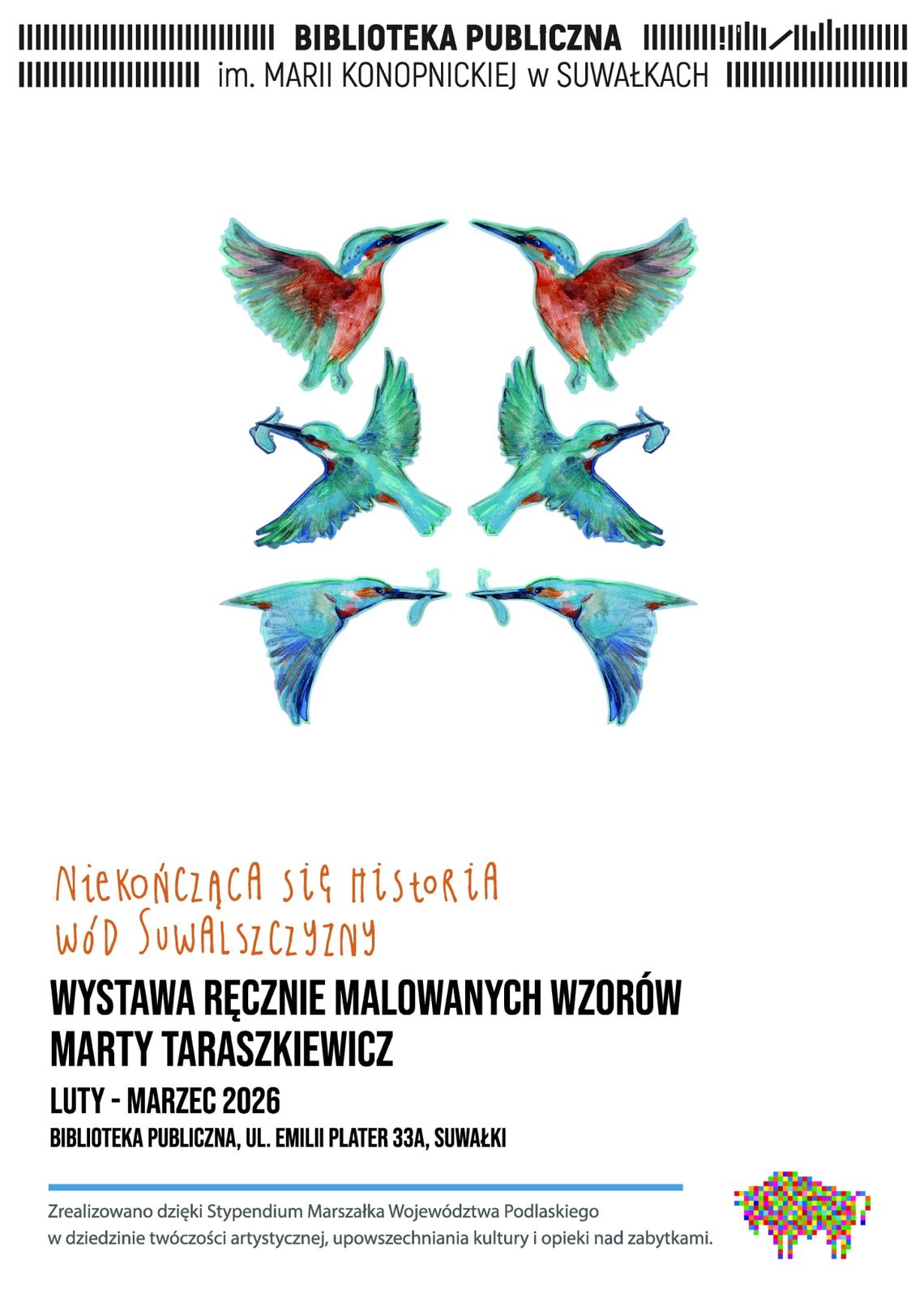 „Niekończąca się historia wód Suwalszczyzny”. Wystawa Marty Taraszkiewicz w suwalskiej bibliotece 🎨 „Niekończąca się historia wód Suwalszczyzny”. Wystawa Marty Taraszkiewicz w suwalskiej bibliotece 🎨