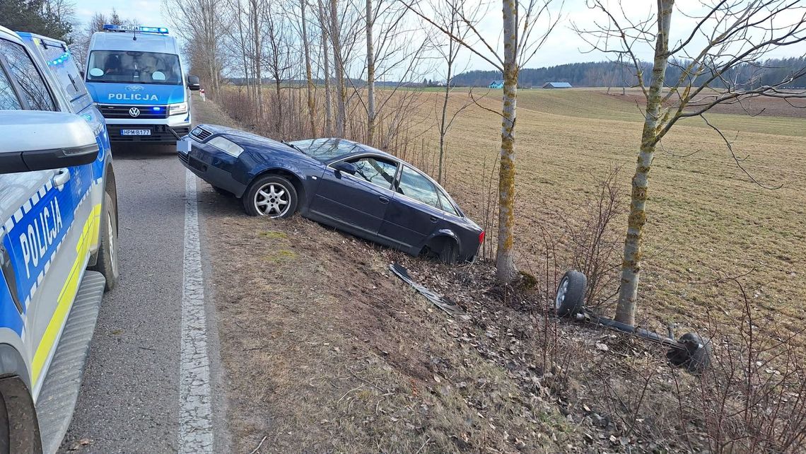 Nietrzeźwy kierowca wjechał do rowu. Miał ponad 2,5 promila alkoholu